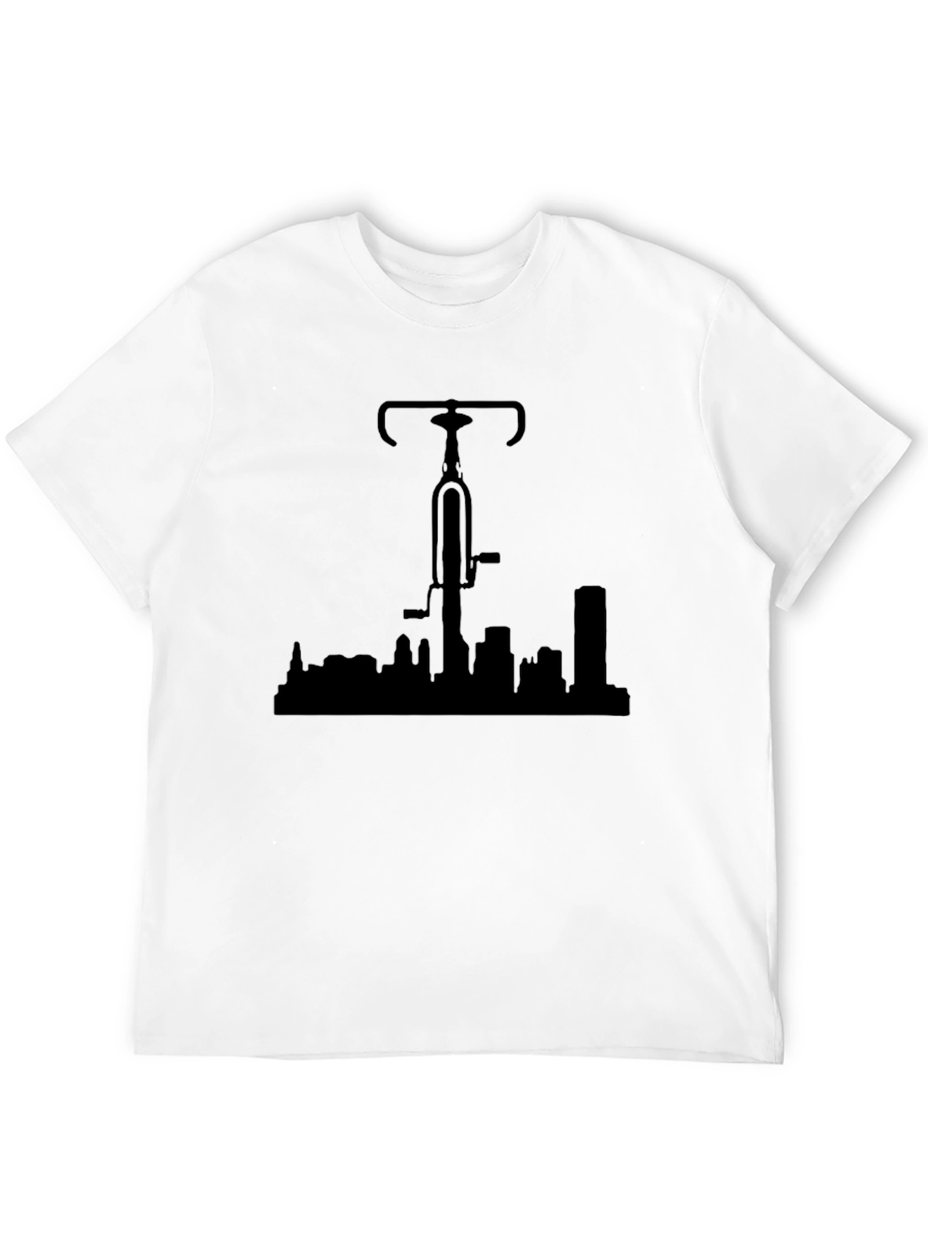 Black Bike Over City Black T-Shirt view 12