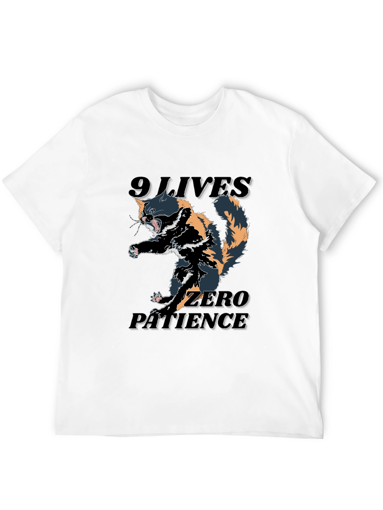 Black 9 Lives Zero Patience T-Shirt view 12