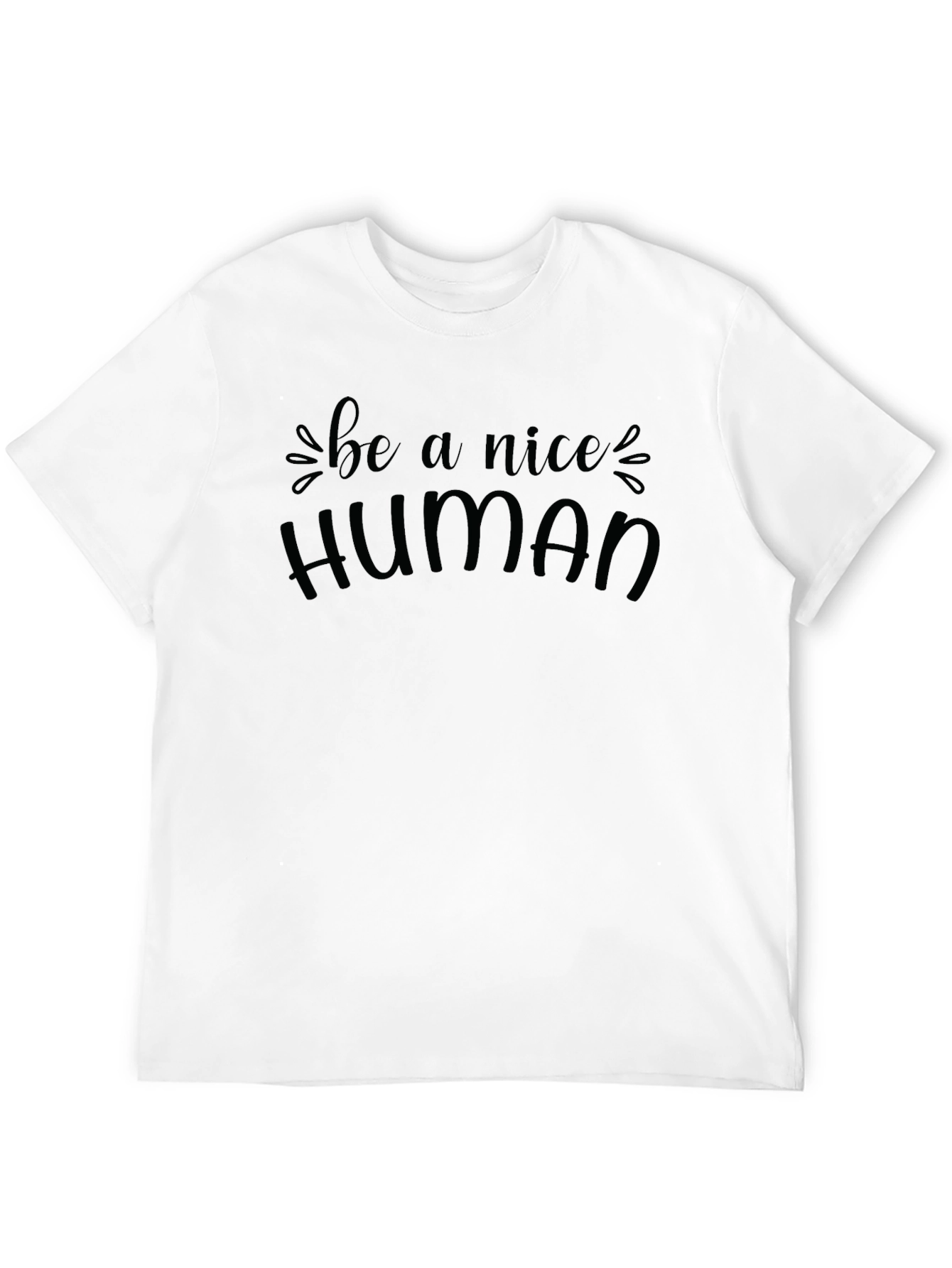 Black Be A Nice Human Graphic Tee - Stylish Casual T-Shirt view 12