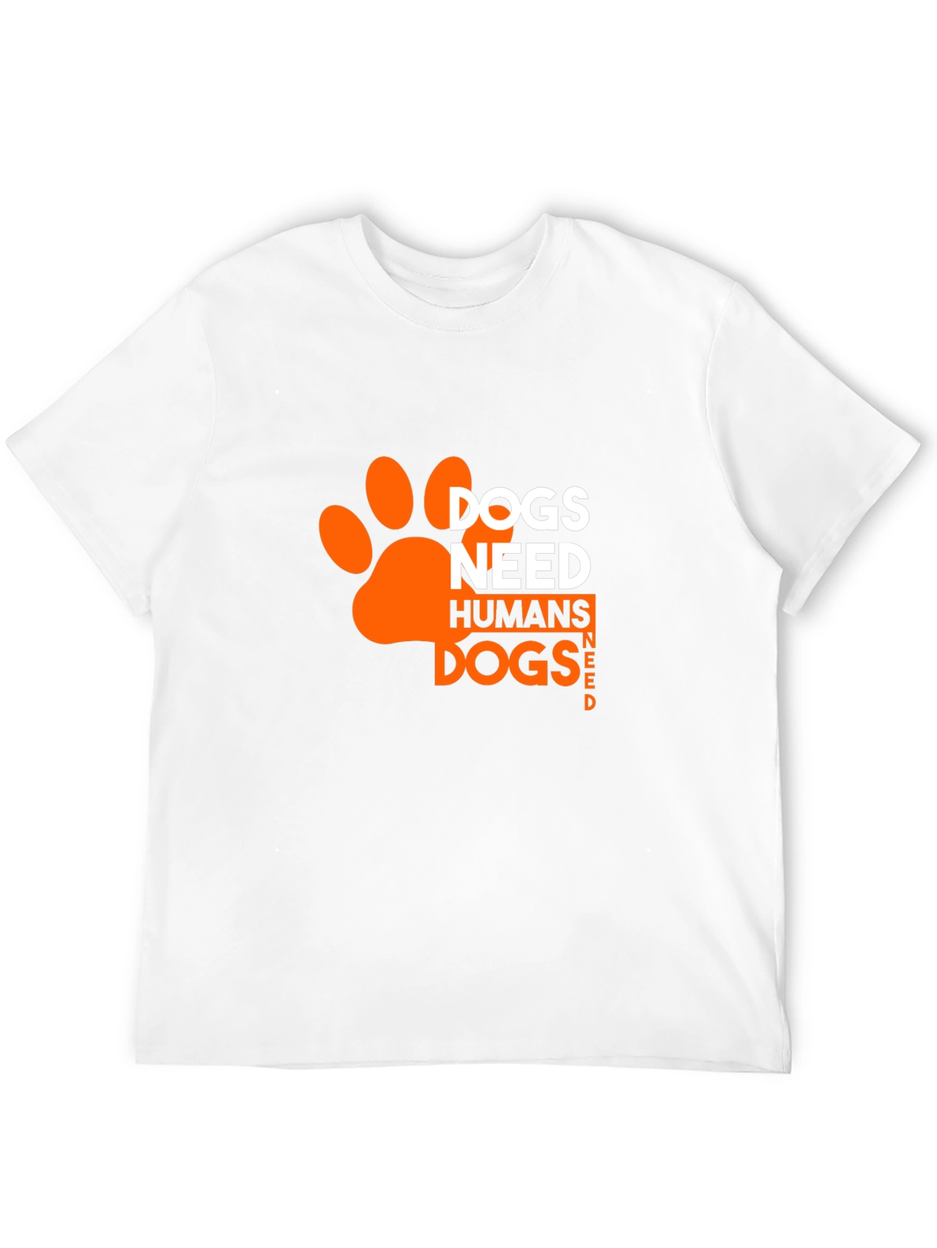 Black Dogs Need Humans T-Shirt - Black, Paw Print Design view 12