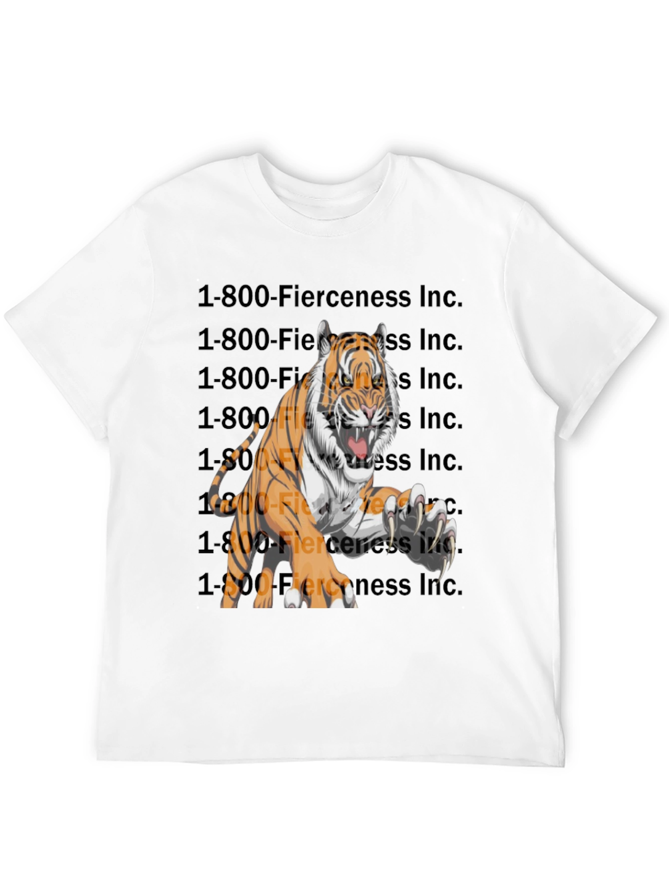 Black Fierce Tiger Graphic T-Shirt view 12
