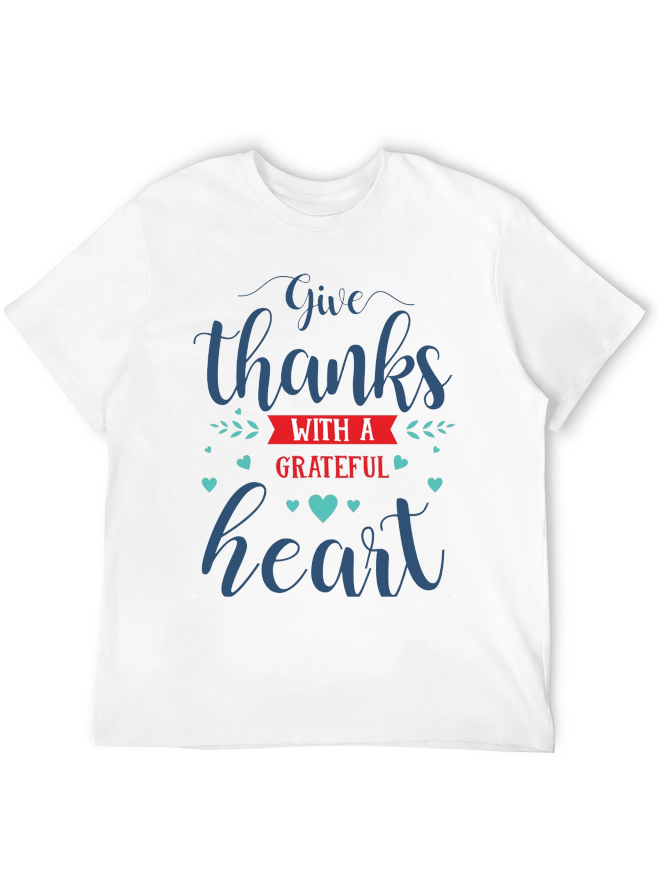 Black Give Thanks Grateful Heart Graphic T-Shirt view 12