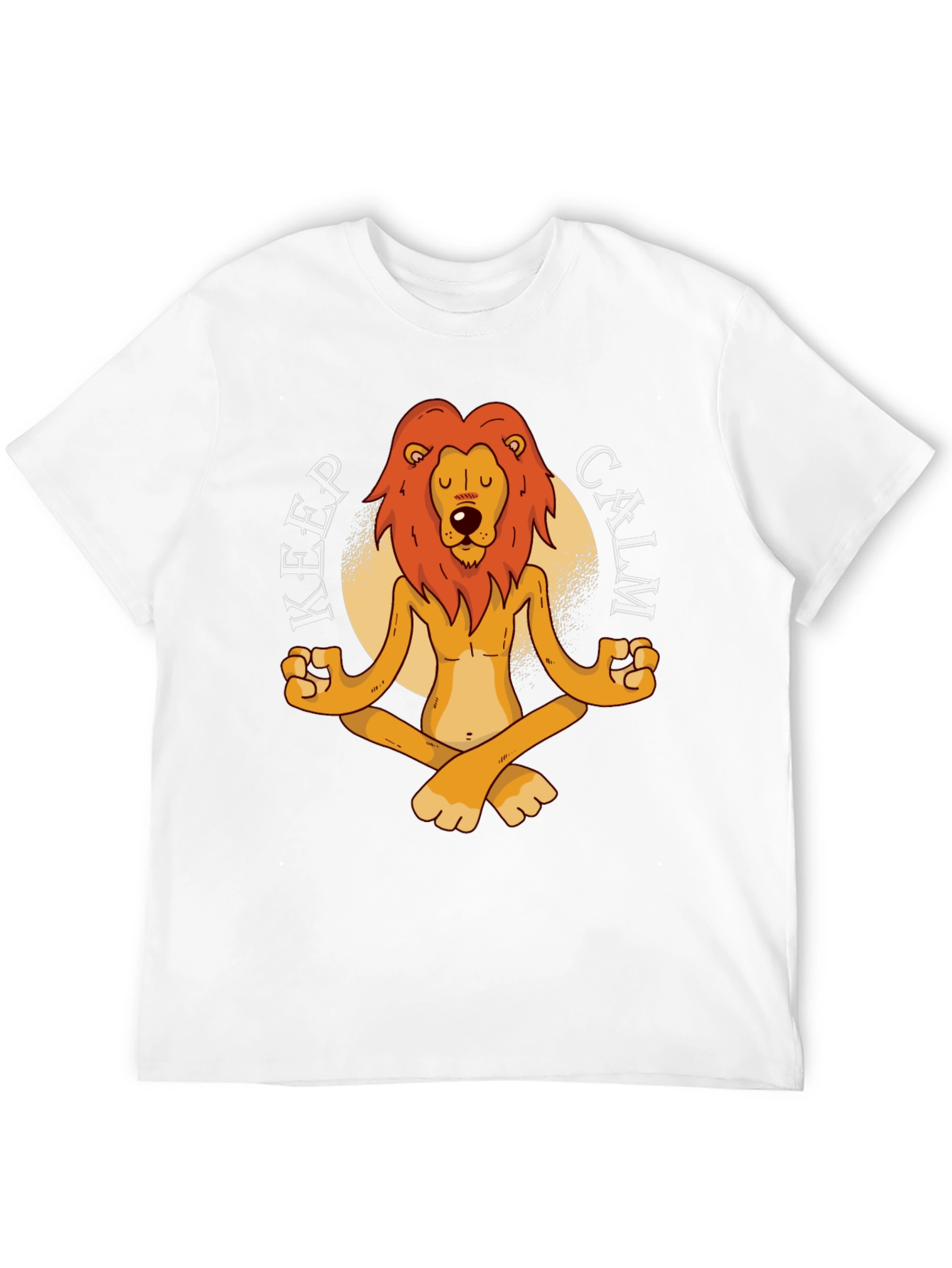 Black Zen Lion Graphic T-Shirt - Keep Calm and Meditate view 12