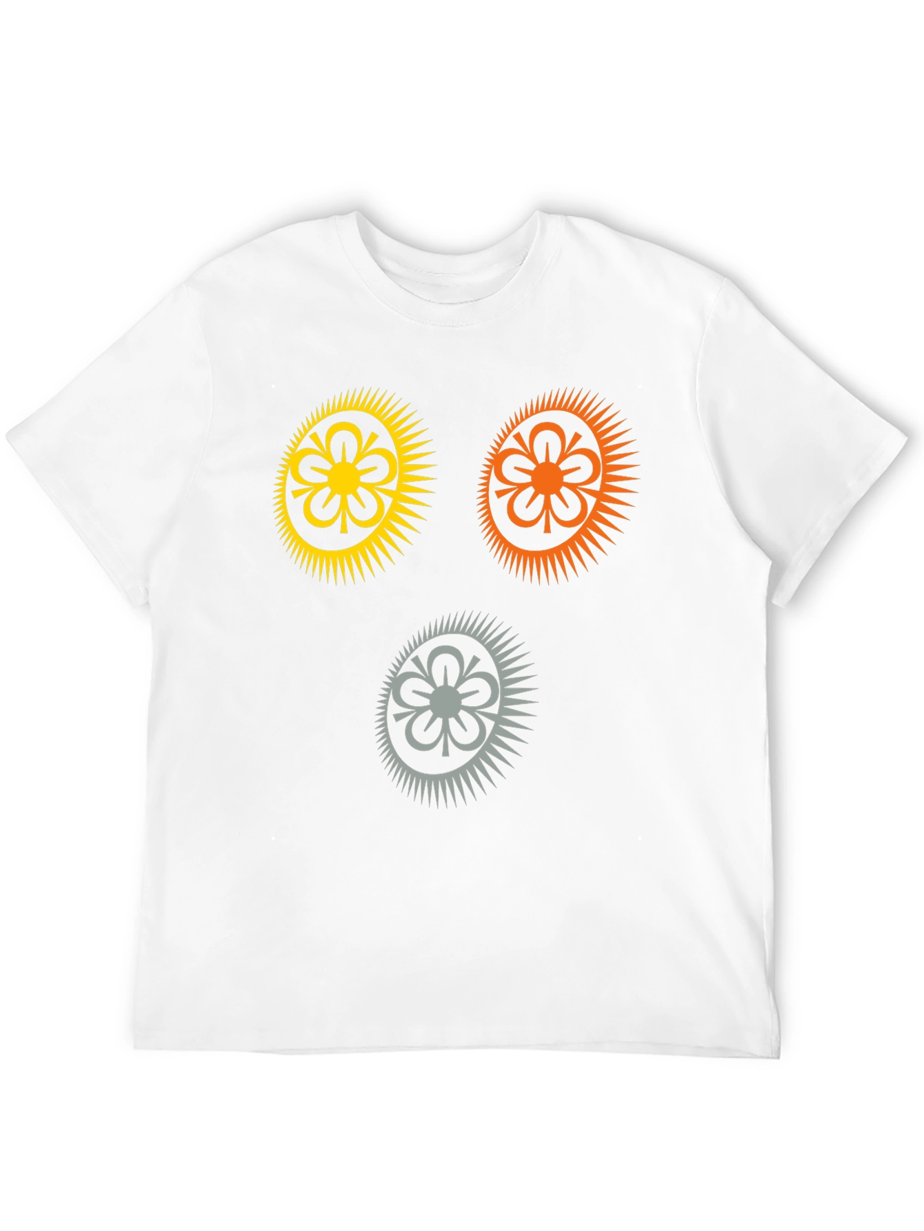 Black Stylish Black T-Shirt with Floral Sun Graphic view 12