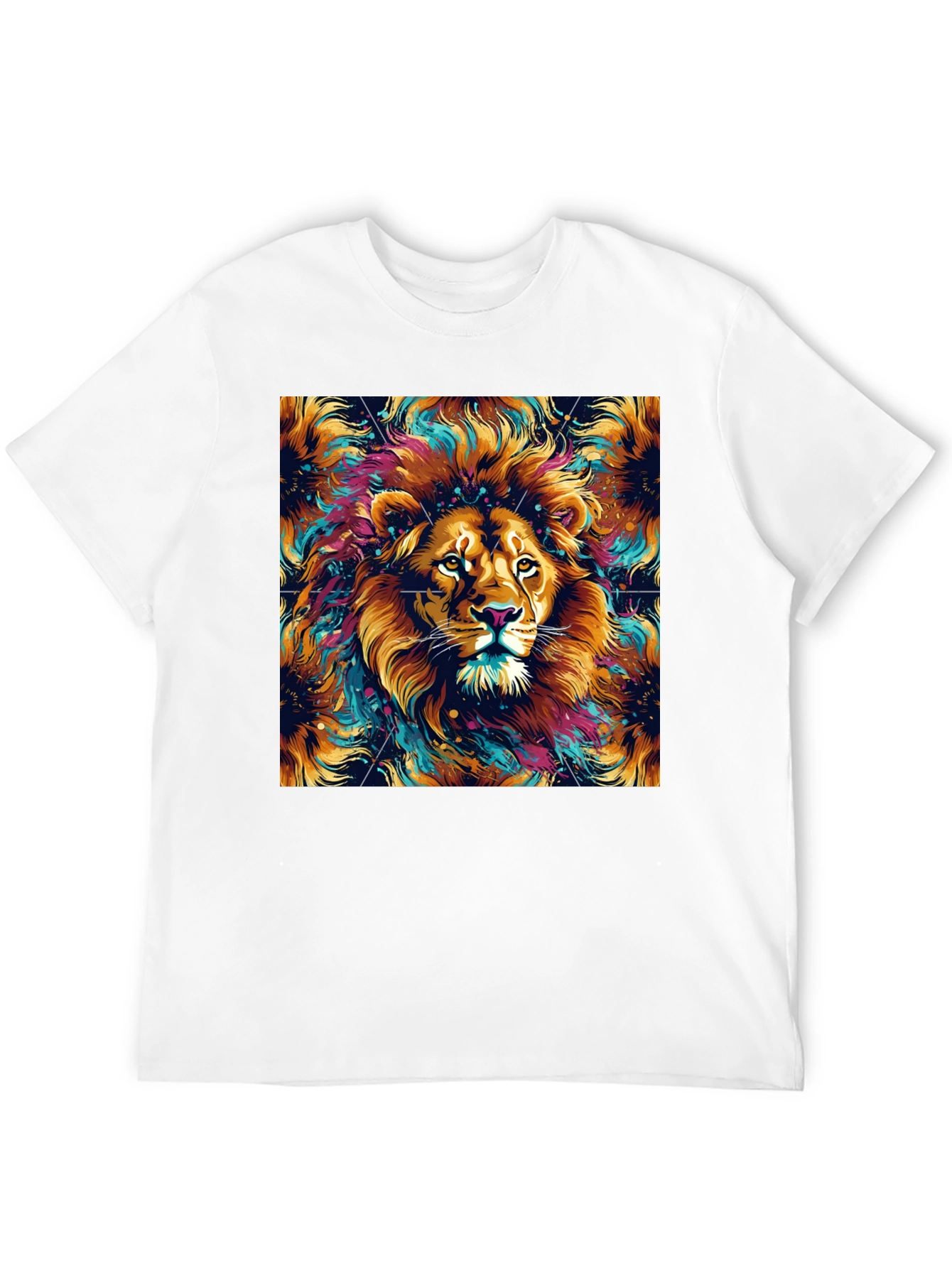 Black Lion Art Graphic Black T-Shirt view 12