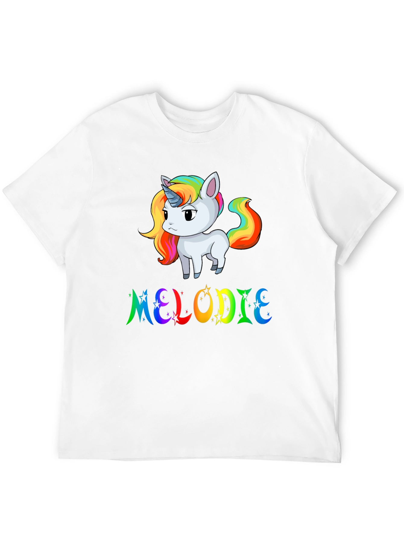 Black Rainbow Unicorn MELODIE Custom T-Shirt view 12