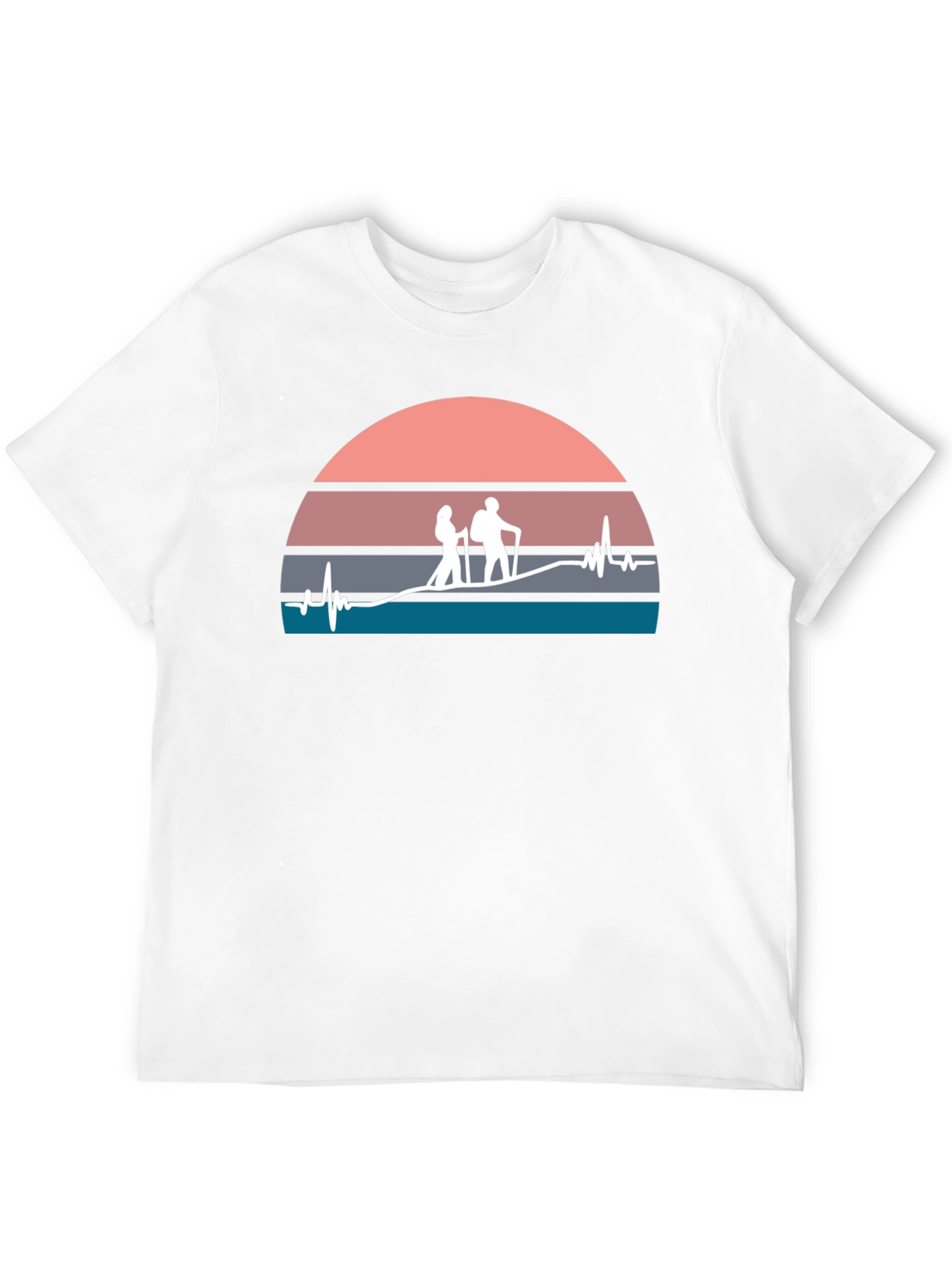 Black Hiking Heartbeat Graphic T-Shirt - Black view 12