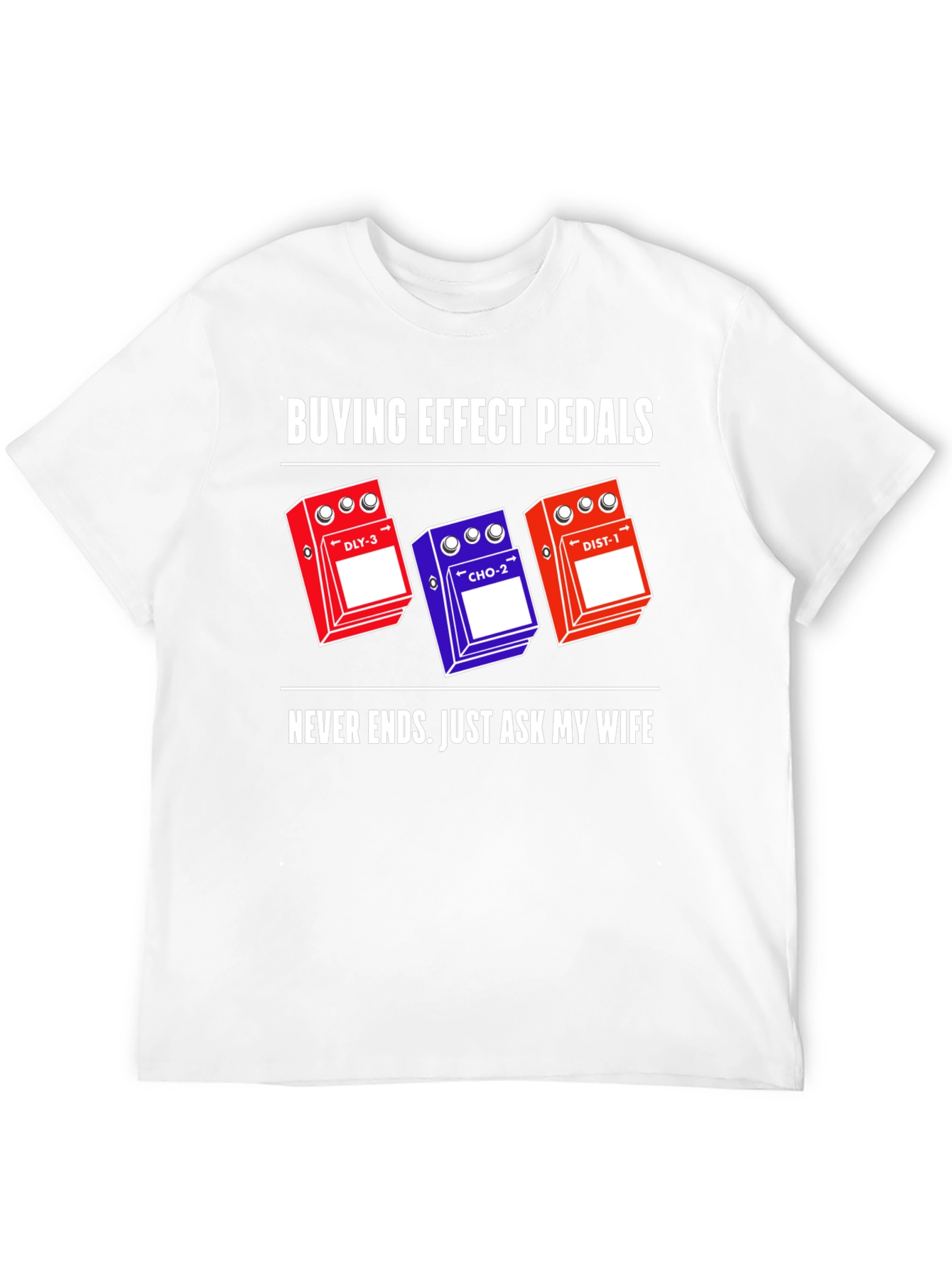 Black Buying Effect Pedals T-Shirt, Guitar Humor Tee view 12