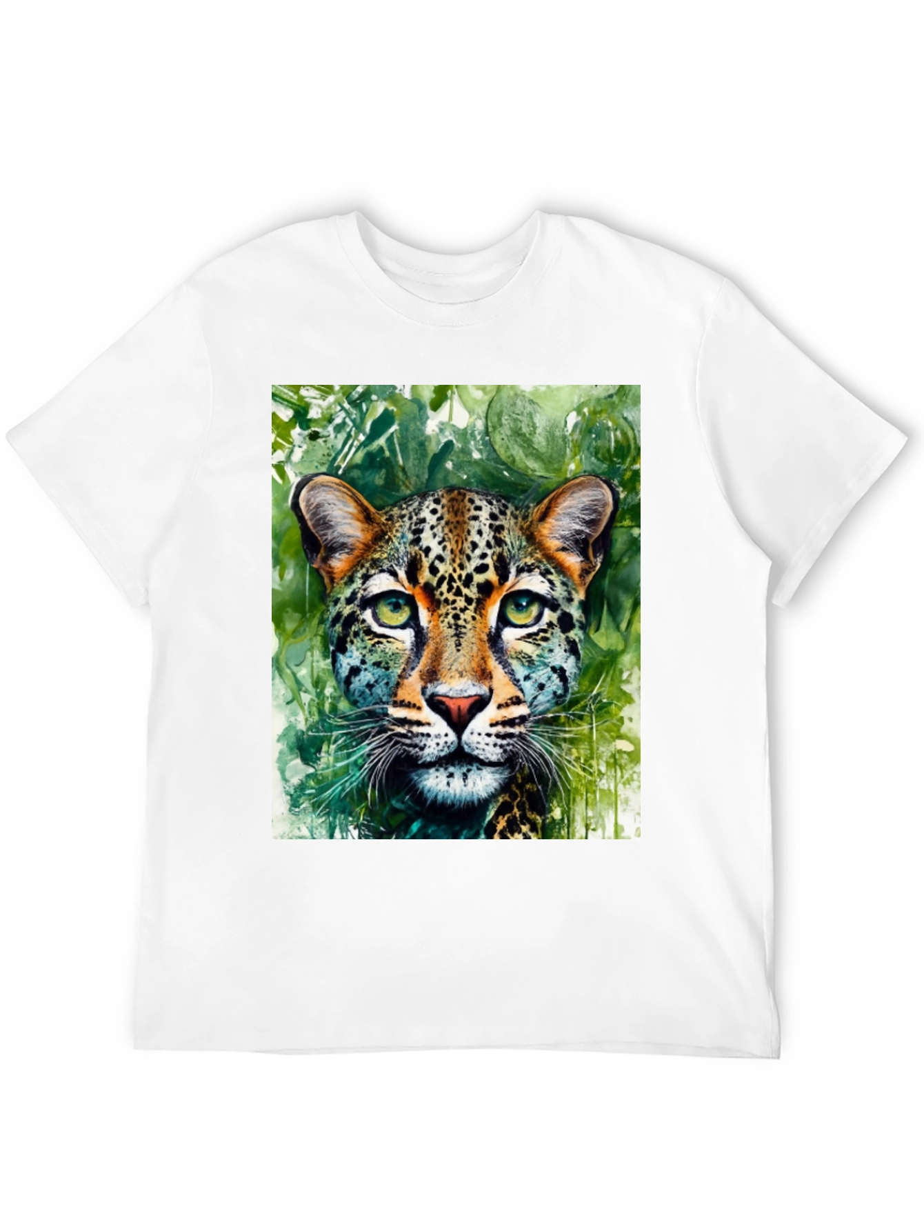 Black Leopard Graphic Tee - Wildlife Art Shirt view 12