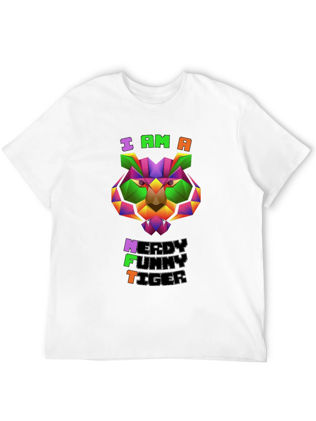 Black Nerdy Funny Tiger Graphic Tee view 12