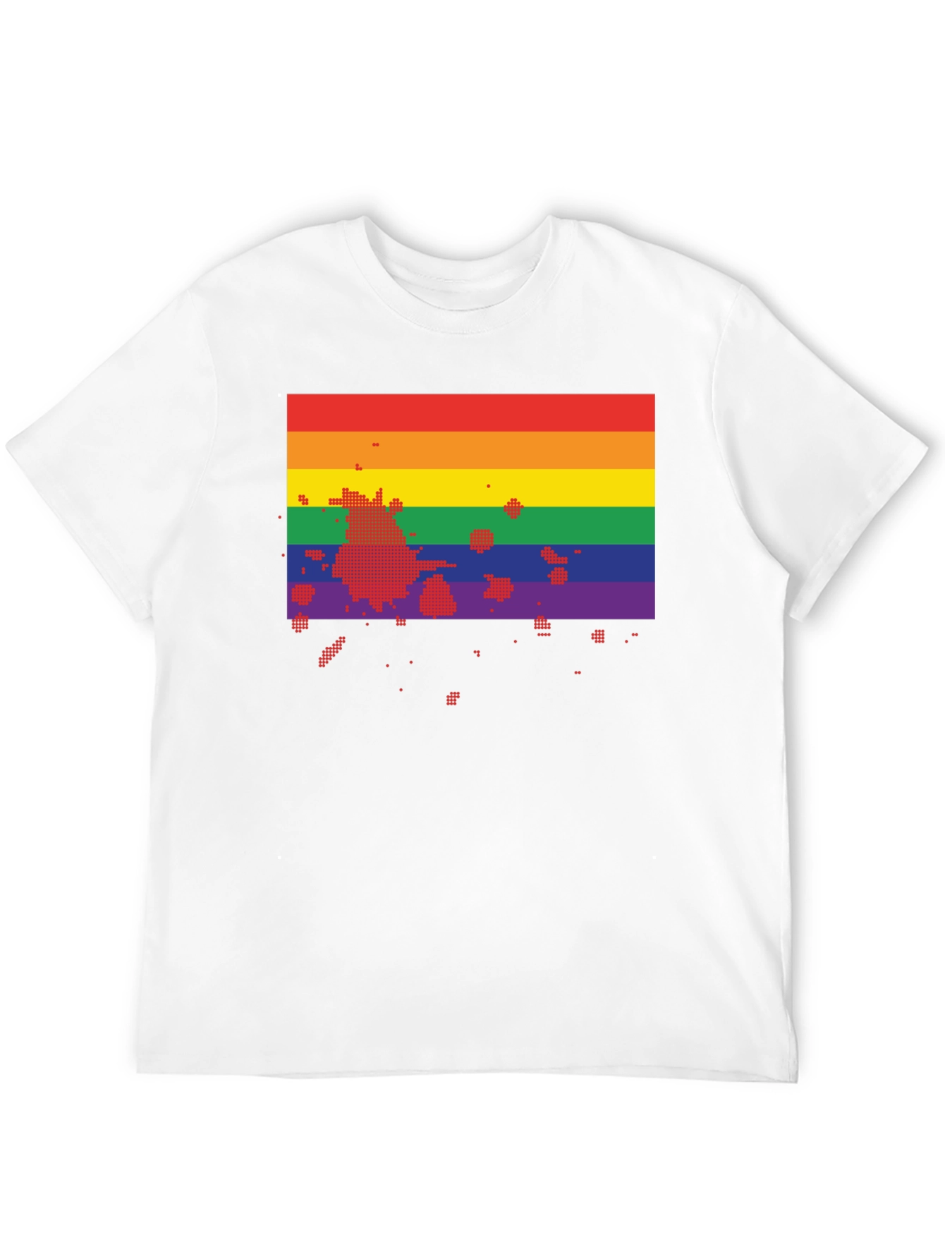 Black Rainbow Flag Pixel Art Black T-Shirt view 12