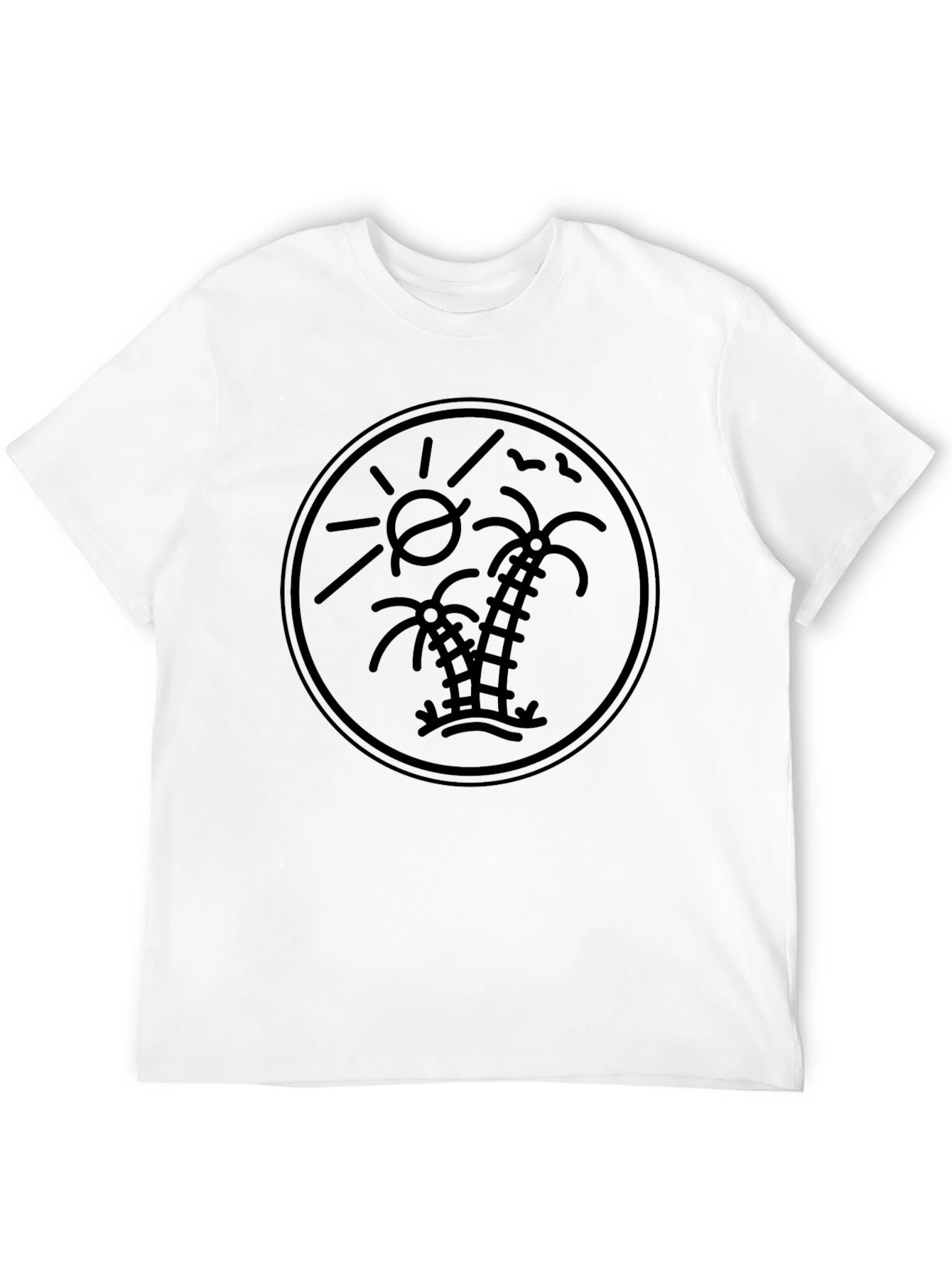 Black Tropical Palm Tree Graphic Tee - Black Cotton Comfort view 12