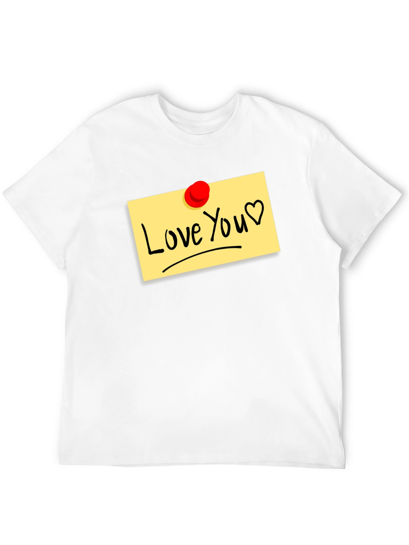 Black Love You Note Black T-Shirt view 12