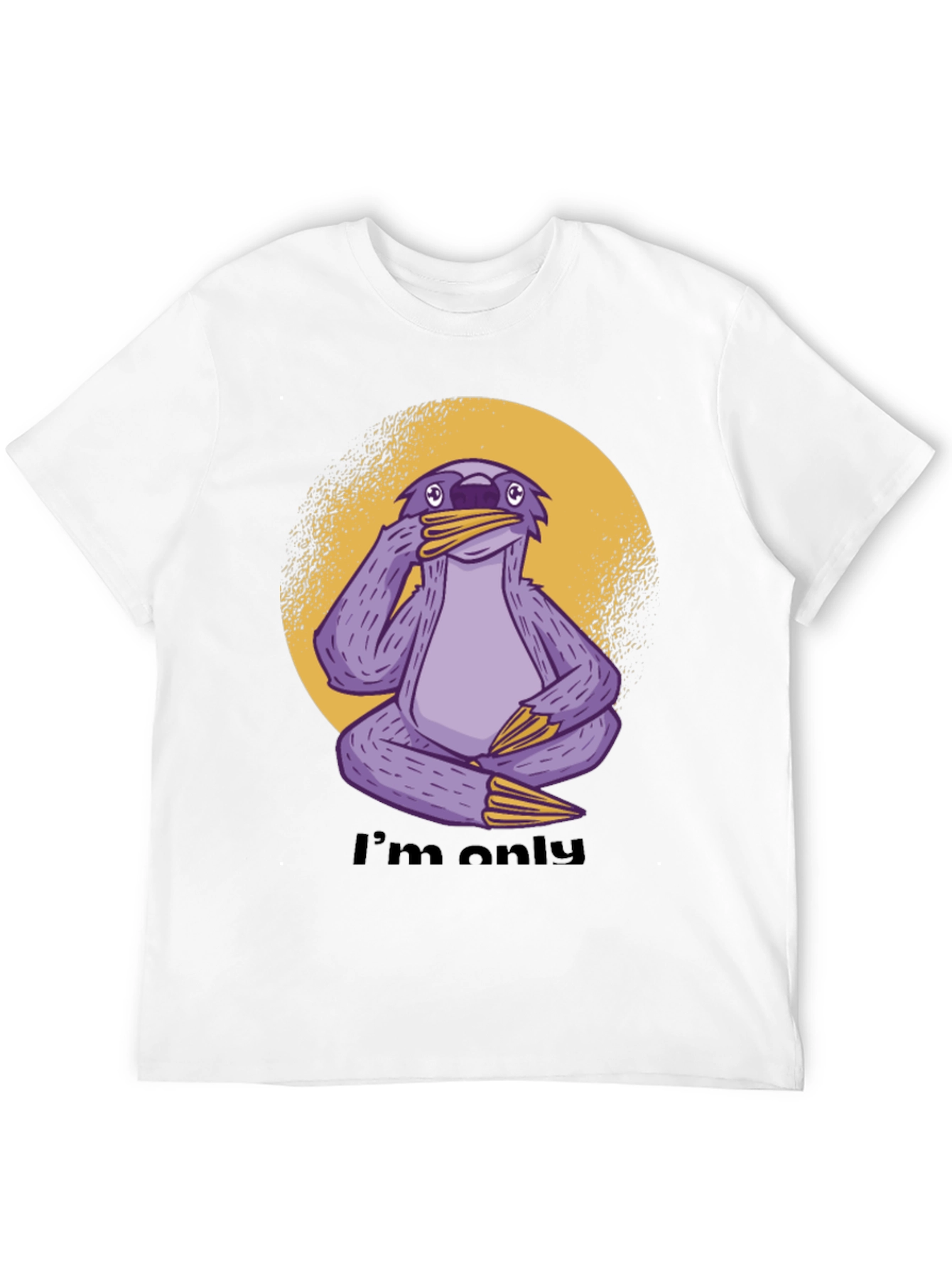 Black Funny Sloth Graphic T-Shirt - I'm Only... view 12
