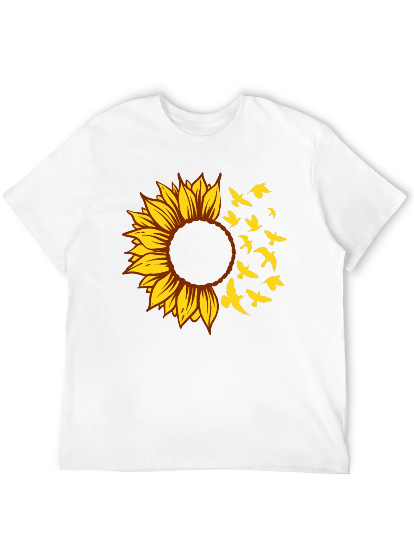 Black Sunflower Bird T-Shirt - Stylish Graphic Tee view 12