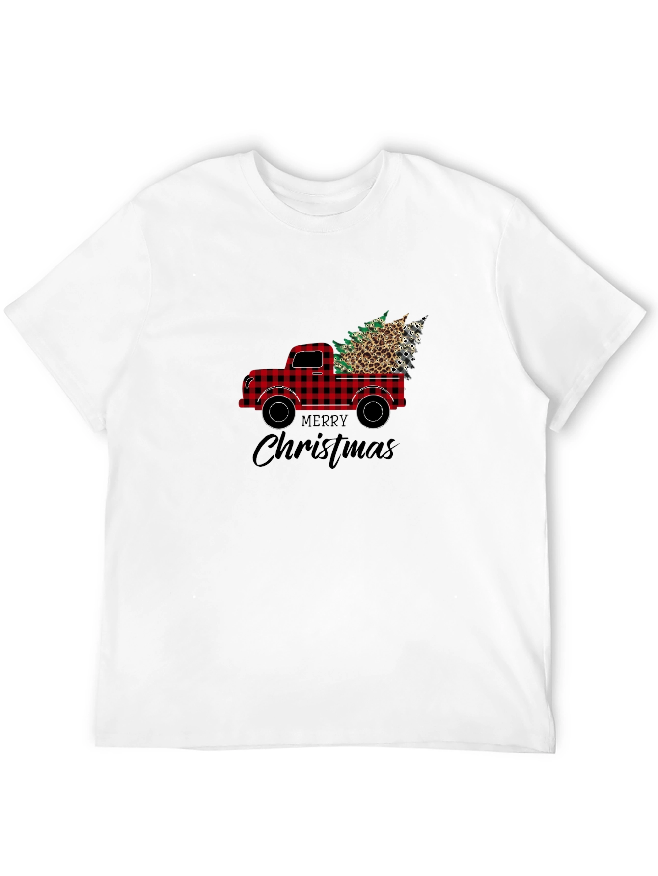Black Buffalo Plaid Truck Christmas Tee view 12