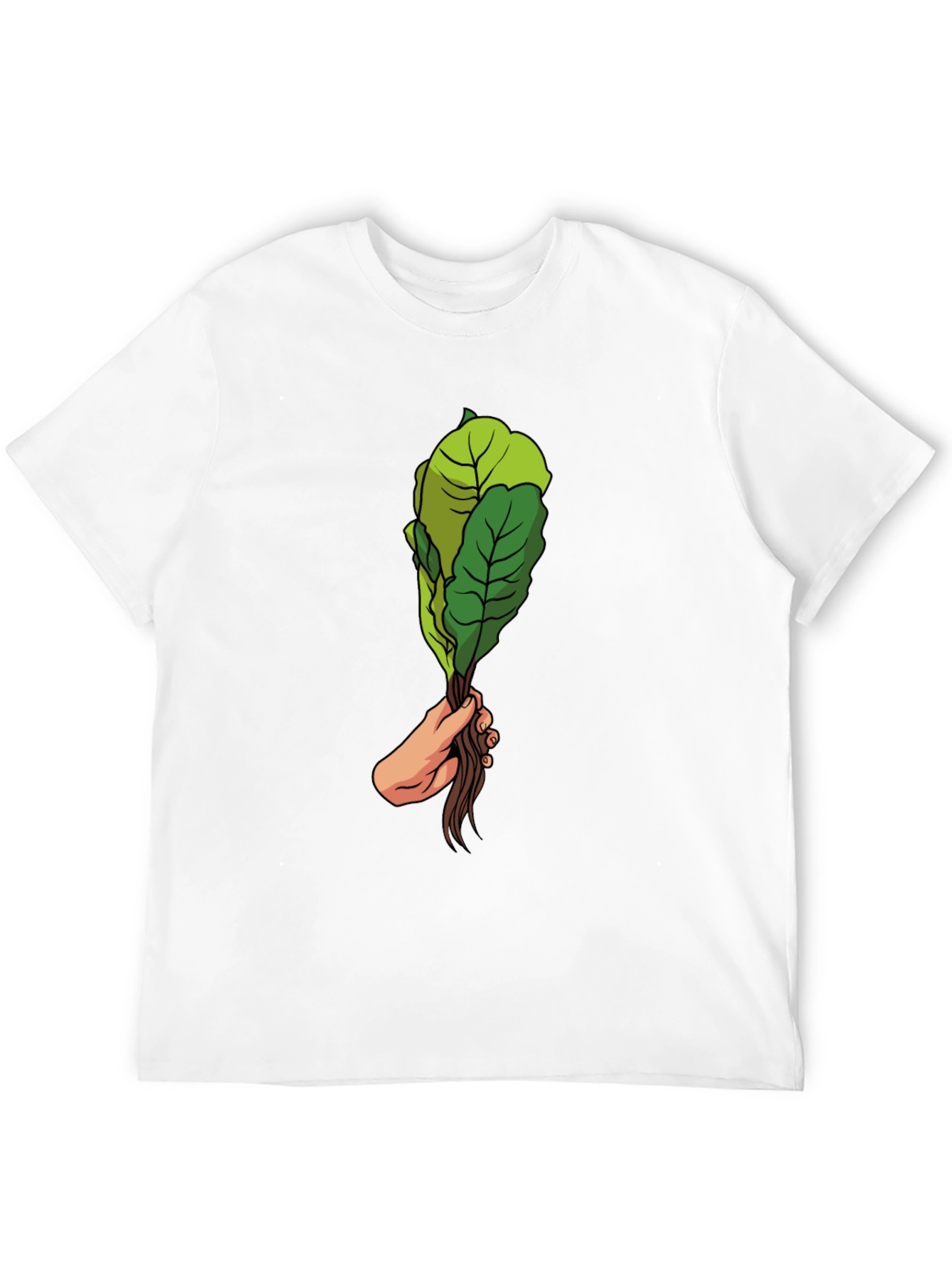 Black Lettuce Hand Graphic Tee - Novelty Black T-Shirt view 12