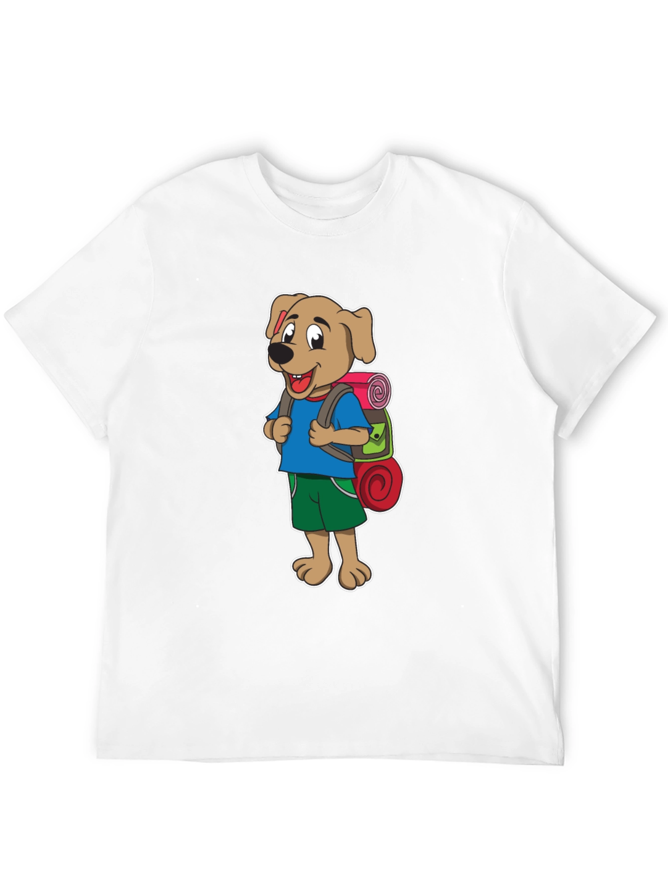 Black Dog Hiker Cartoon Black T-Shirt view 12