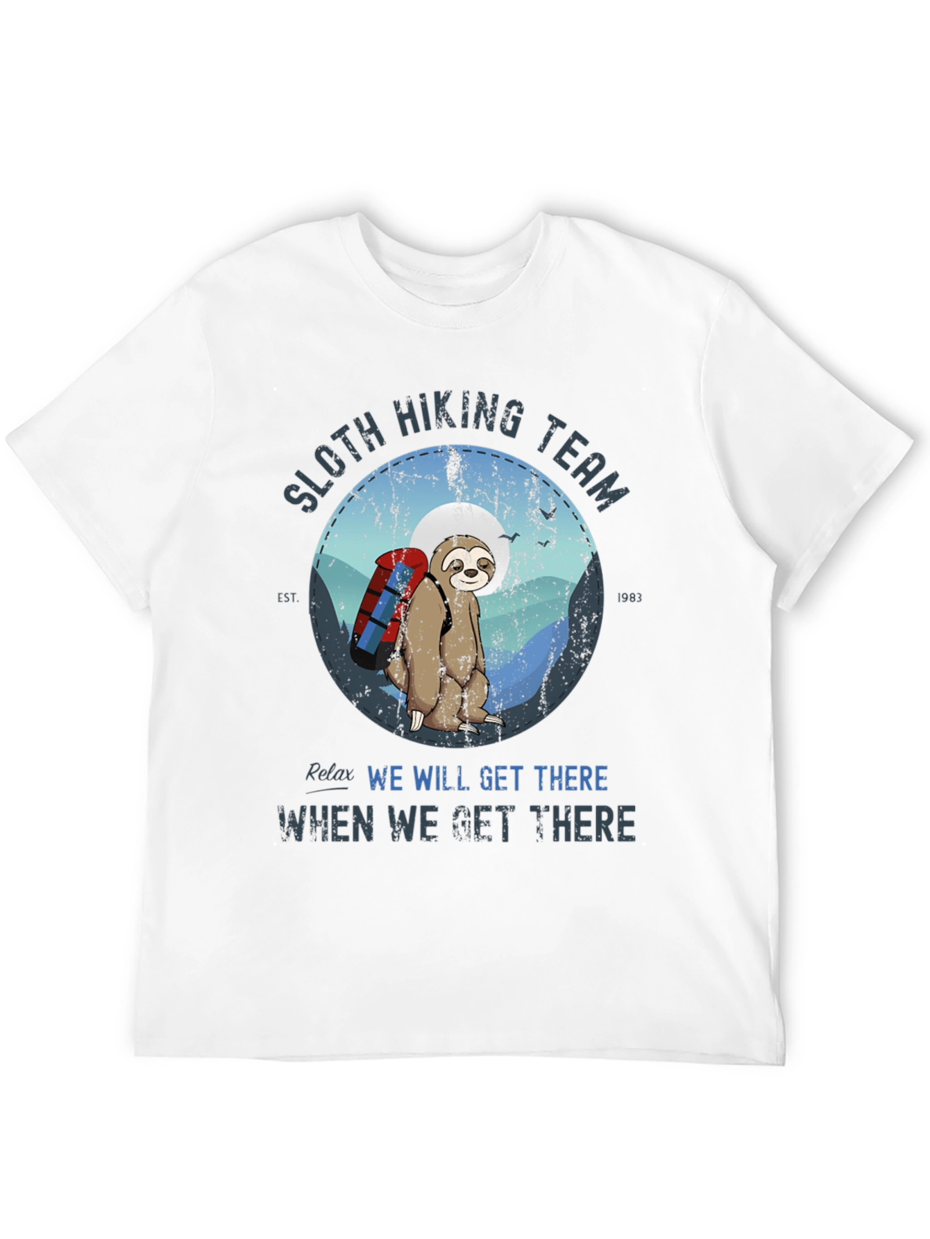 Black Sloth Hiking Team T-Shirt - Relaxed Hiking Apparel view 12