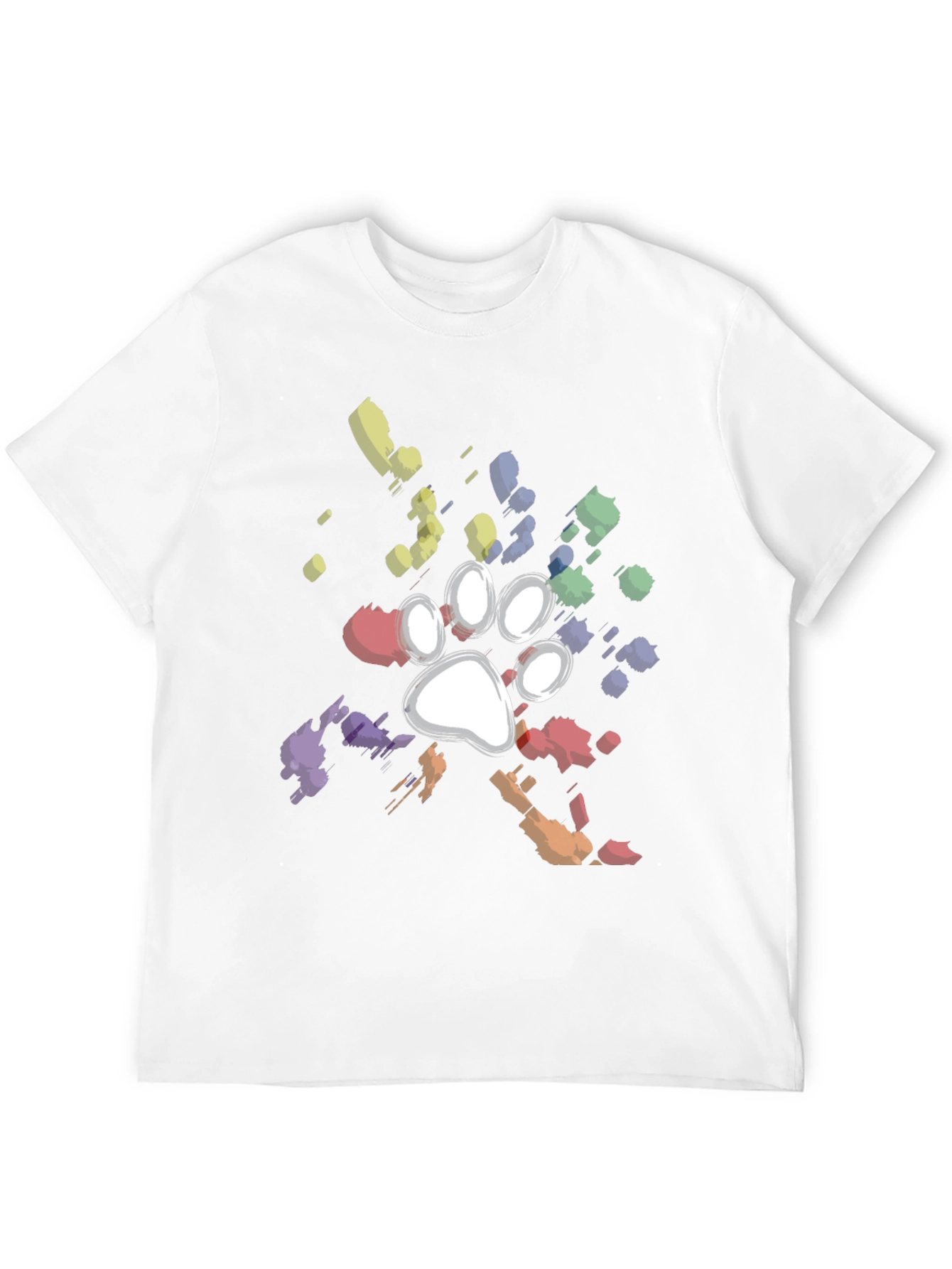 Black Paw Print Splatter T-Shirt - Unique Dog Lover Gift view 12