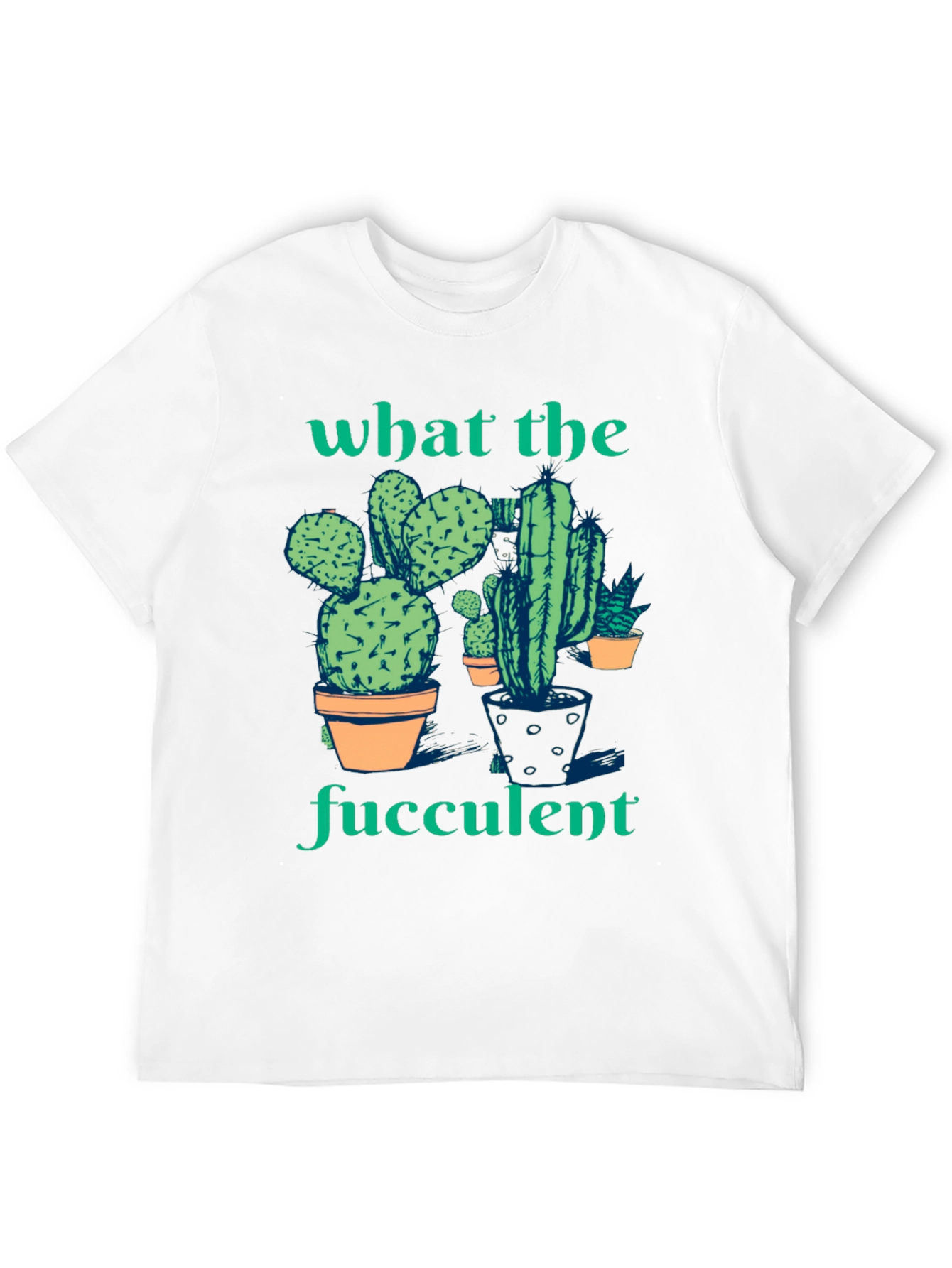 Black What the Fucculent Cactus Humor Graphic T-Shirt view 12