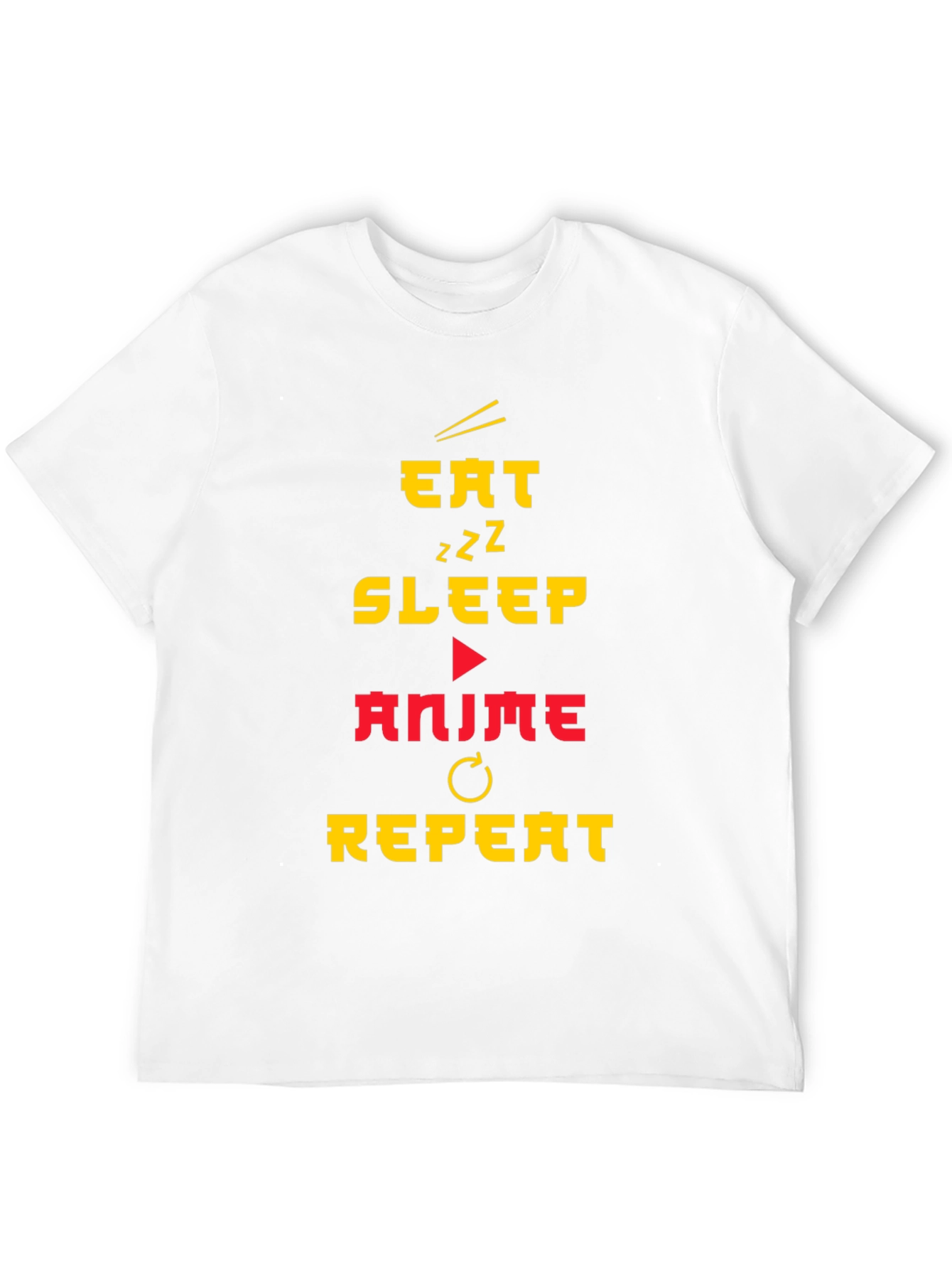 Black Eat Sleep Anime Repeat Black T-Shirt view 12