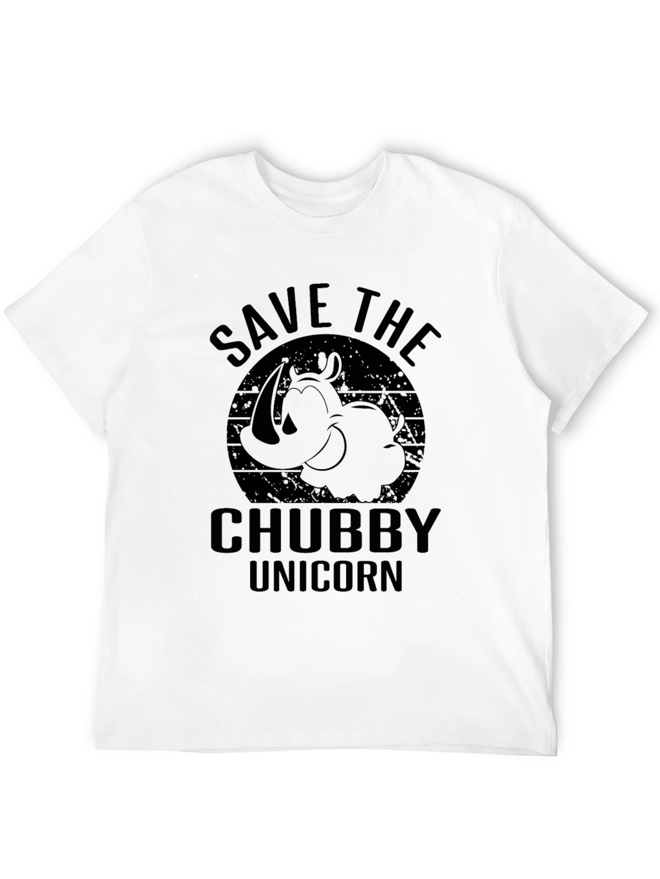 Black Save the Chubby Unicorn Black T-Shirt view 12