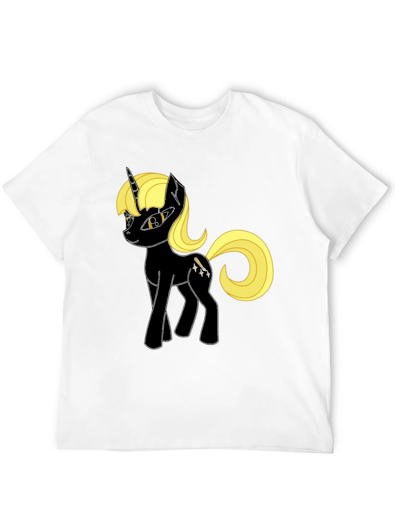 Black Unicorn Graphic Tee - Black Cotton Blend, Unique Design view 12