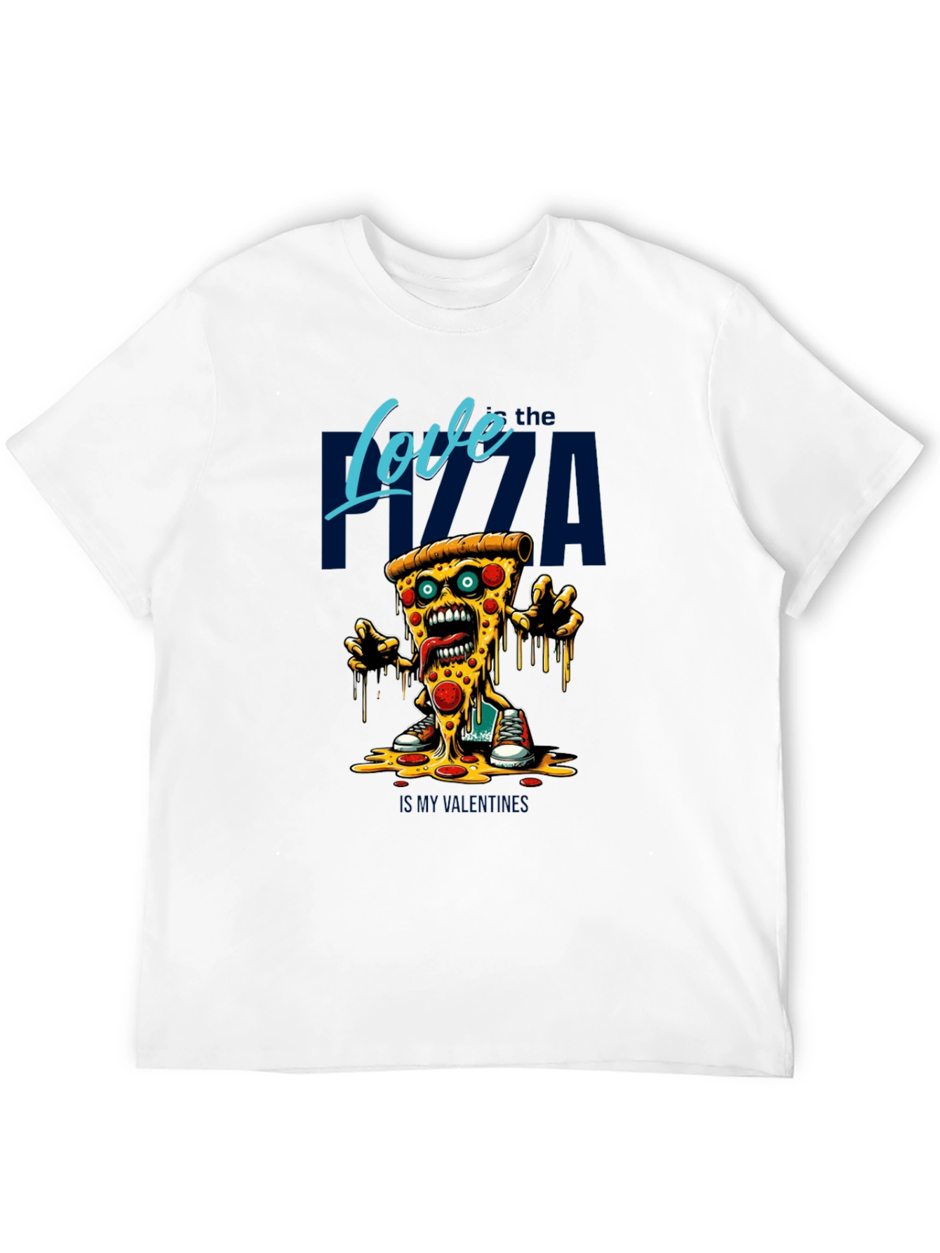 Black Love the Pizza Graphic T-Shirt - Fun Foodie Tee view 12