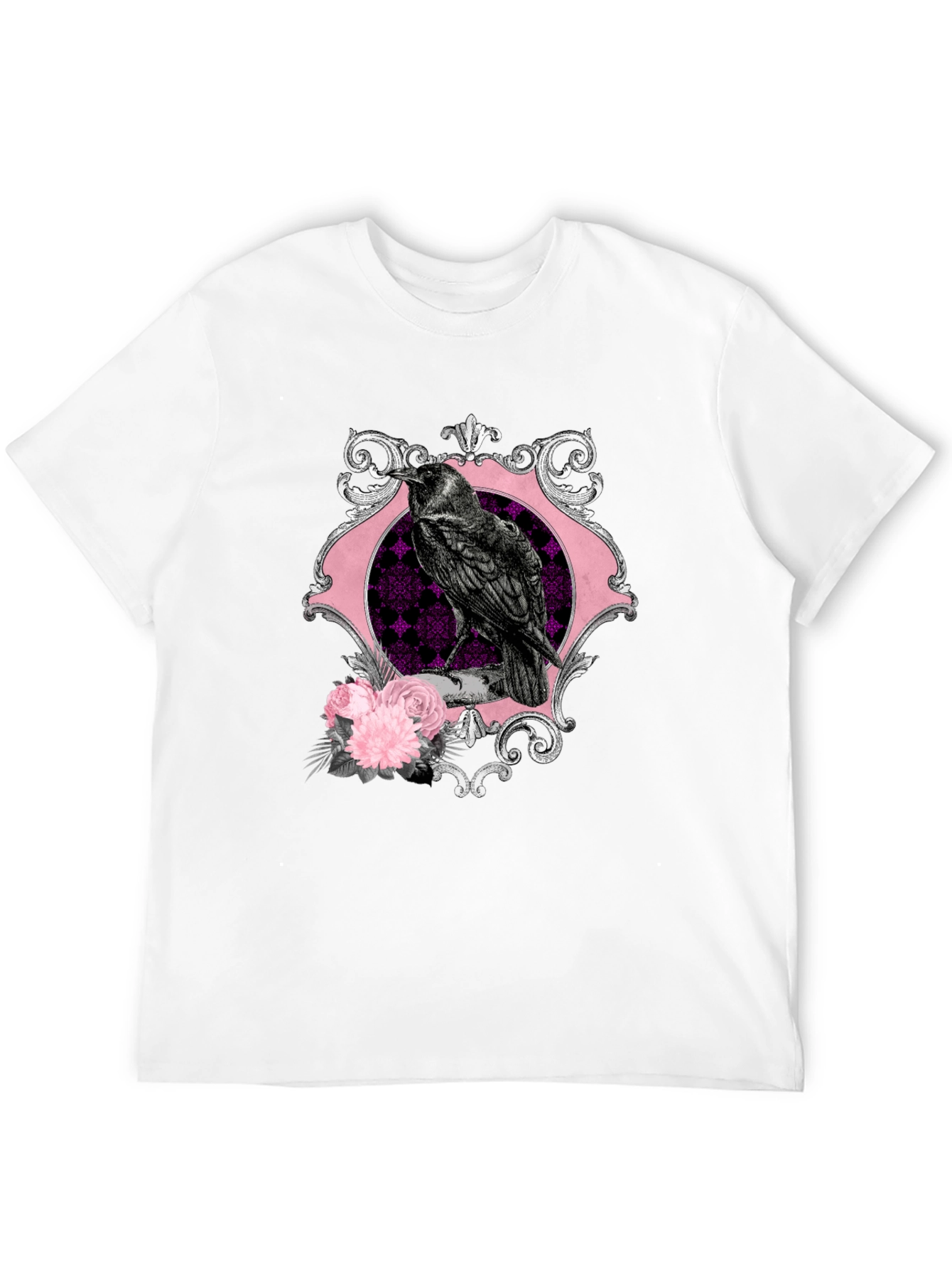 Black Raven & Roses Graphic Tee - Gothic Style view 12