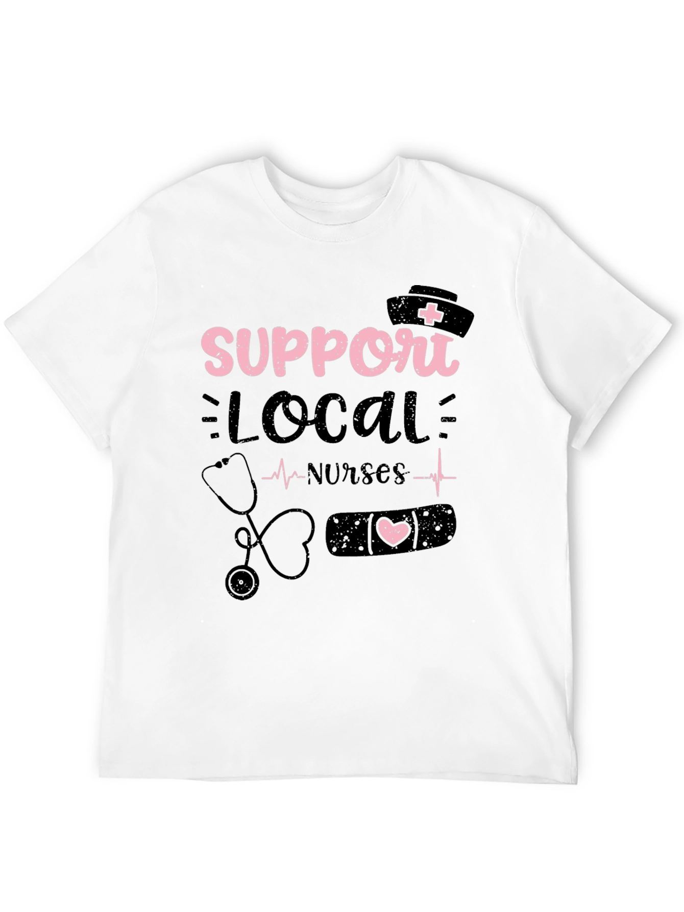 Black Support Local Nurses Graphic Tee view 12
