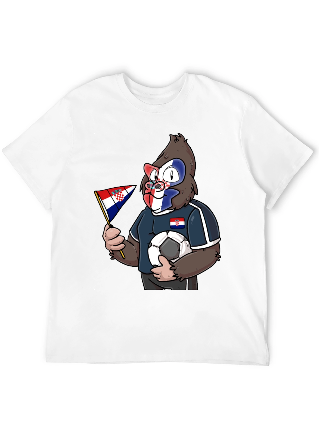 Black Croatian Soccer Gorilla Black T-Shirt view 12