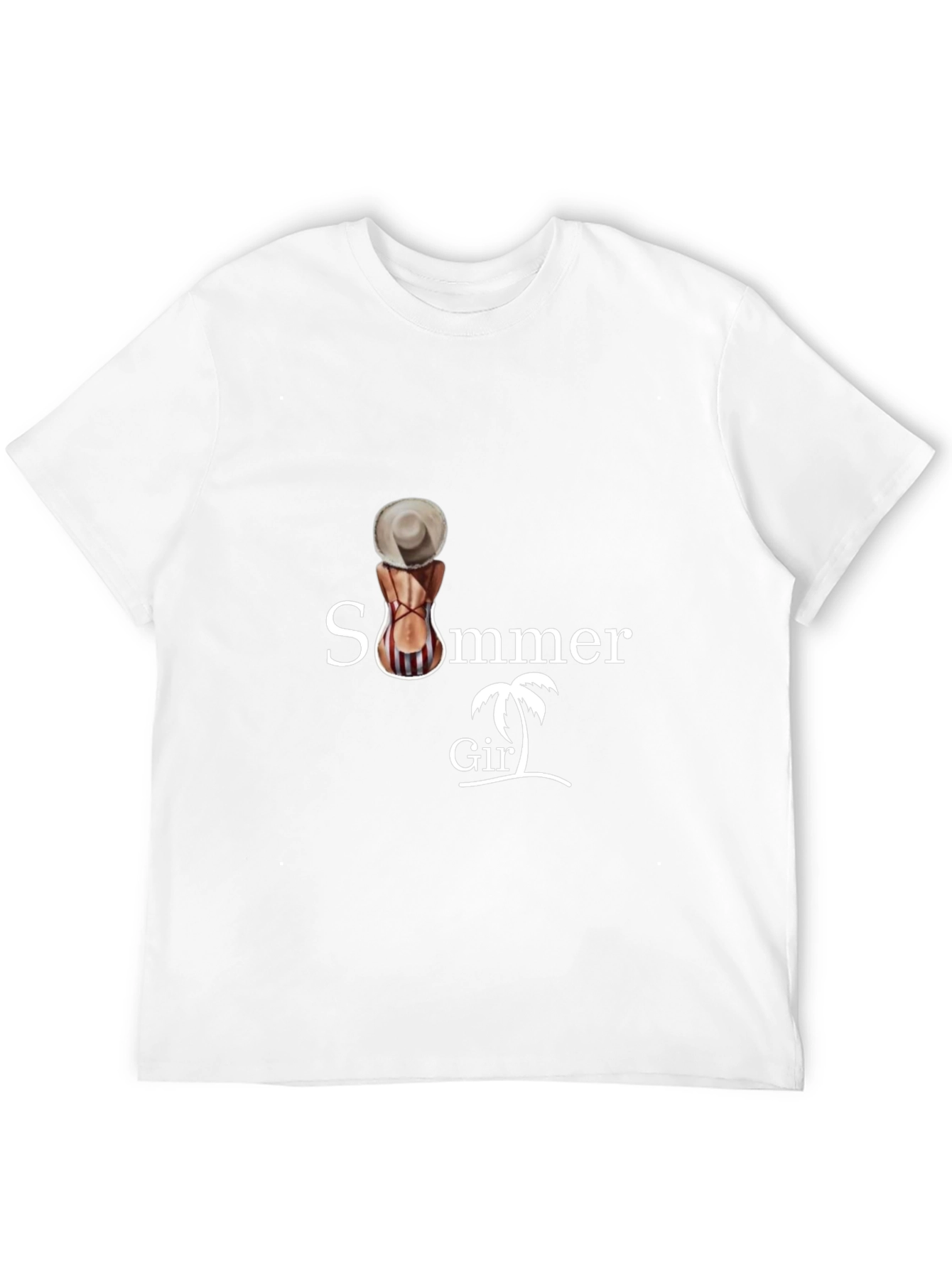 Black Summer Girl Graphic Tee - Black Cotton T-Shirt view 12