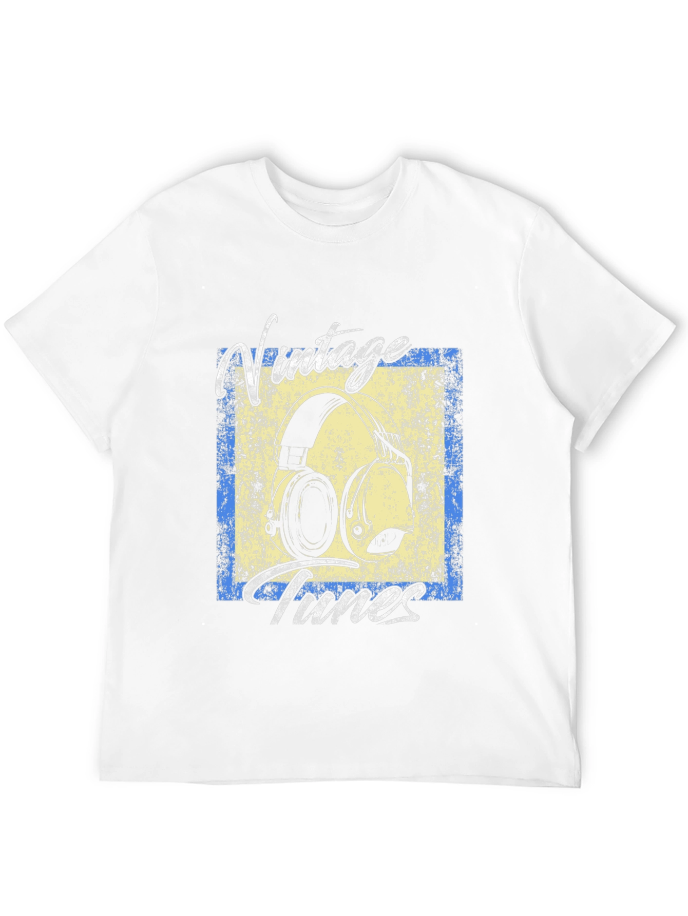 Black Vintage Tunes Graphic Tee - Black Cotton T-Shirt view 12