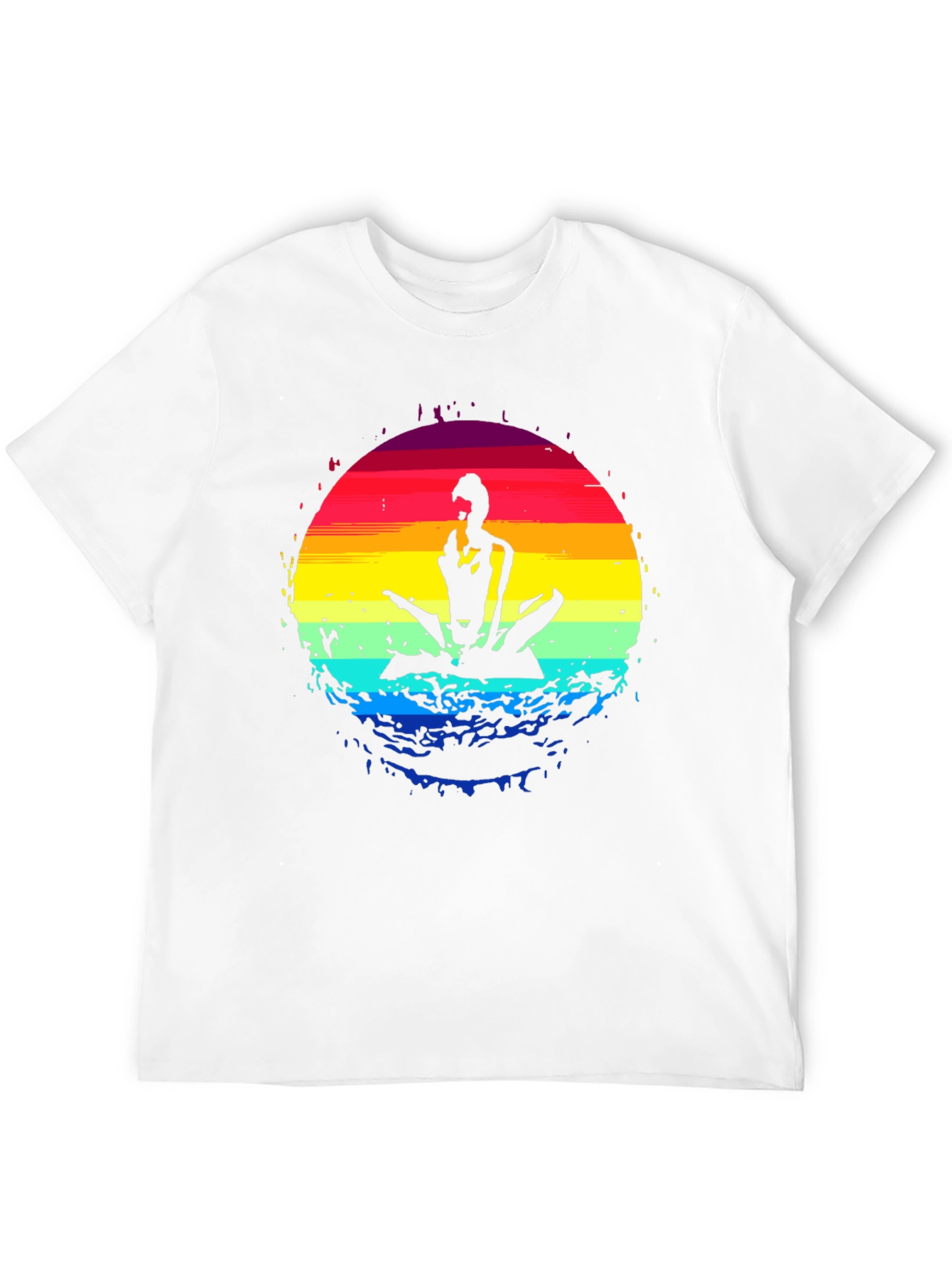 Black Yoga Sunset Graphic Tee - Black Cotton Blend Shirt view 12