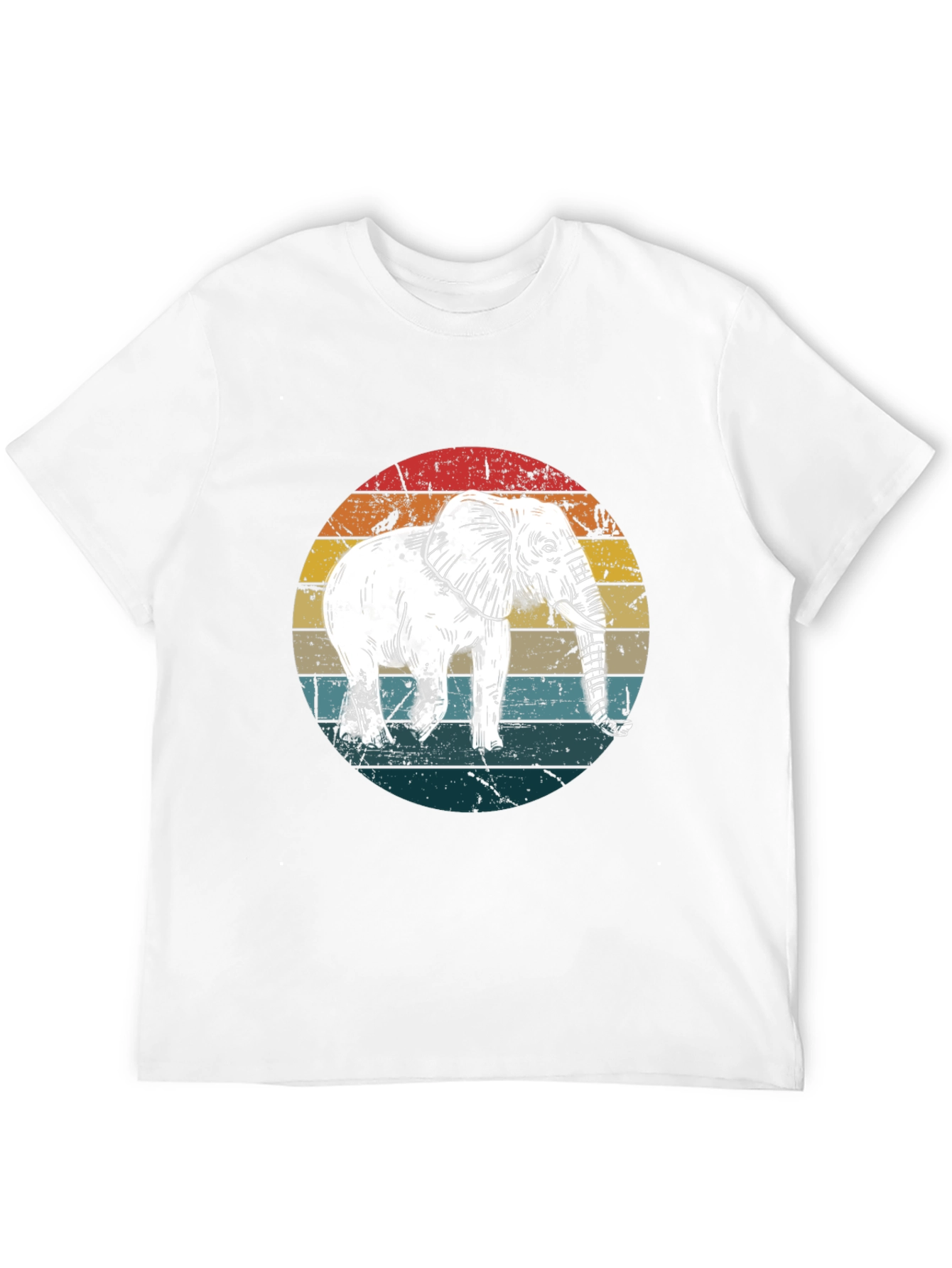 Black Vintage Elephant Sunset T-Shirt view 12