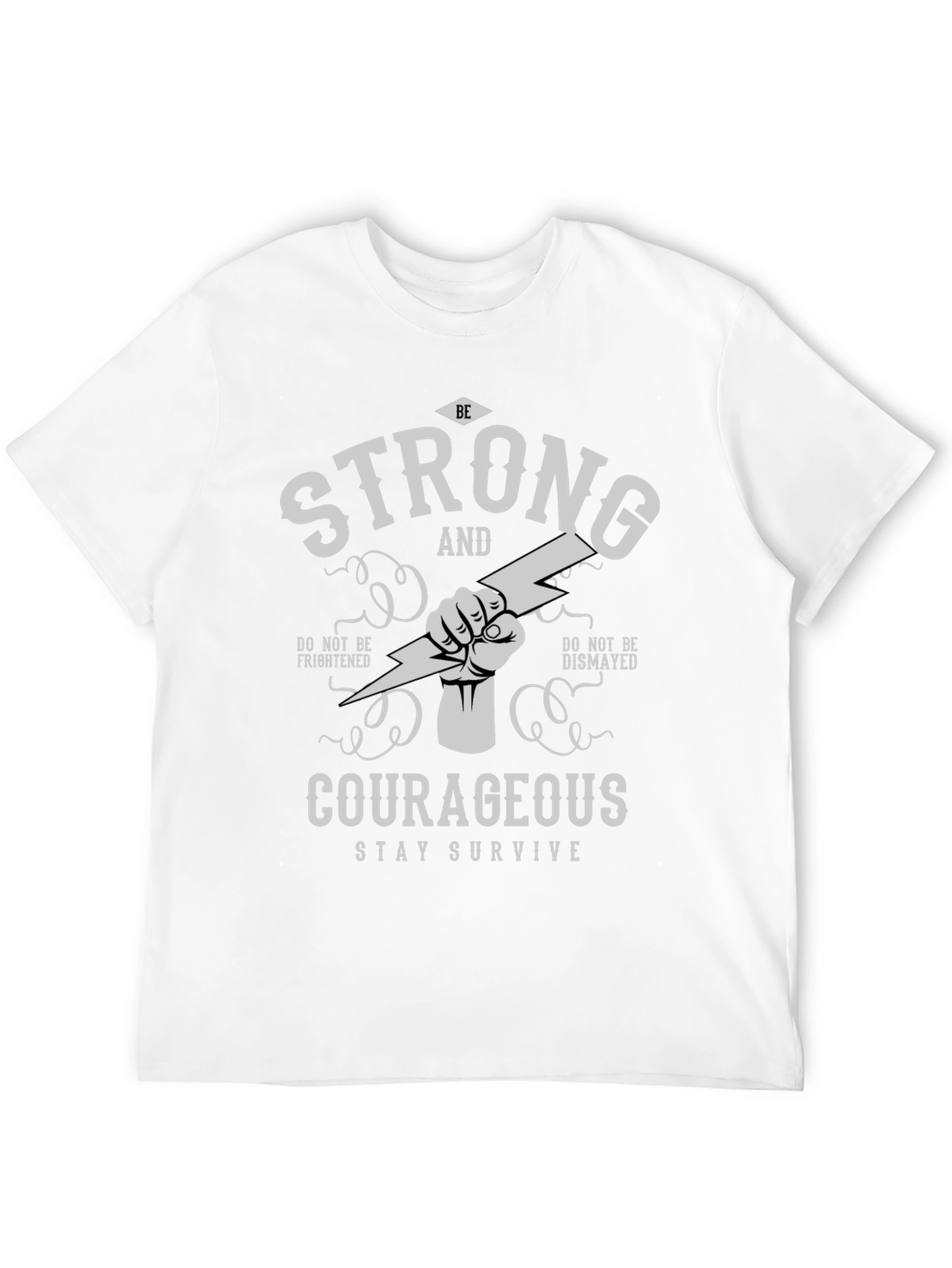 Black Be Strong and Courageous Graphic T-Shirt view 12