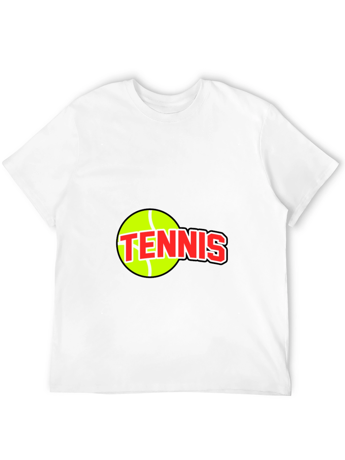 Black Tennis Ball Graphic Tee - Black Cotton T-Shirt view 12