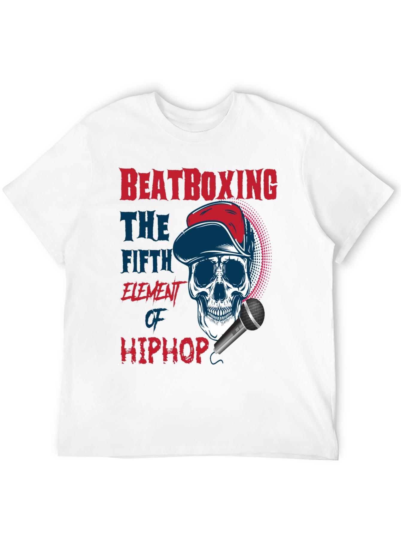 Black Beatboxing Hip Hop Skull T-Shirt view 12