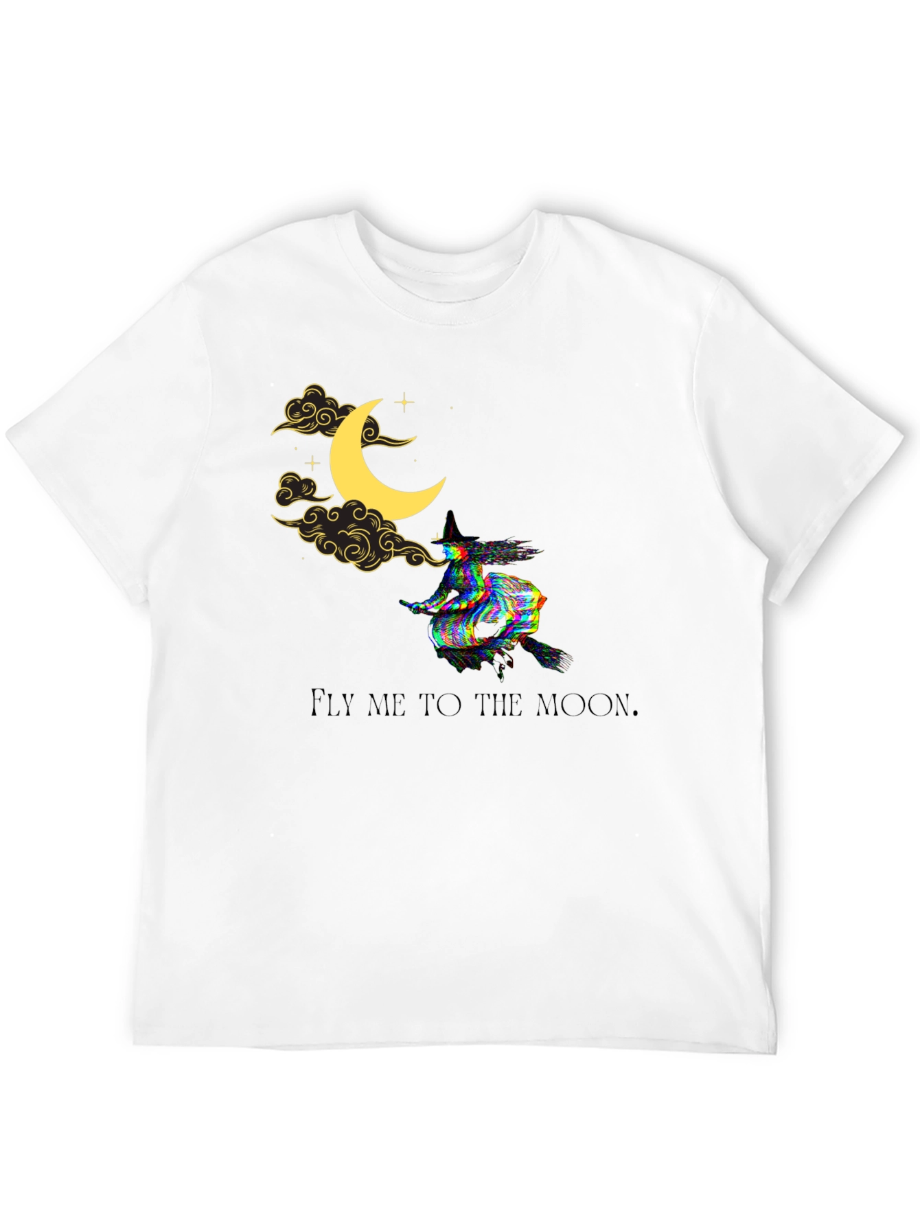 Black Fly Me to the Moon Witch Graphic Tee view 12