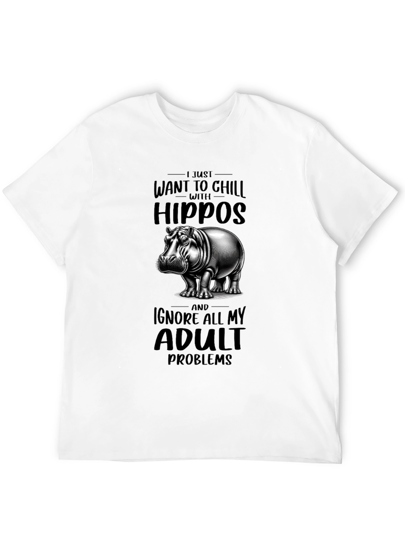 Black Chill with Hippos Graphic T-Shirt view 12
