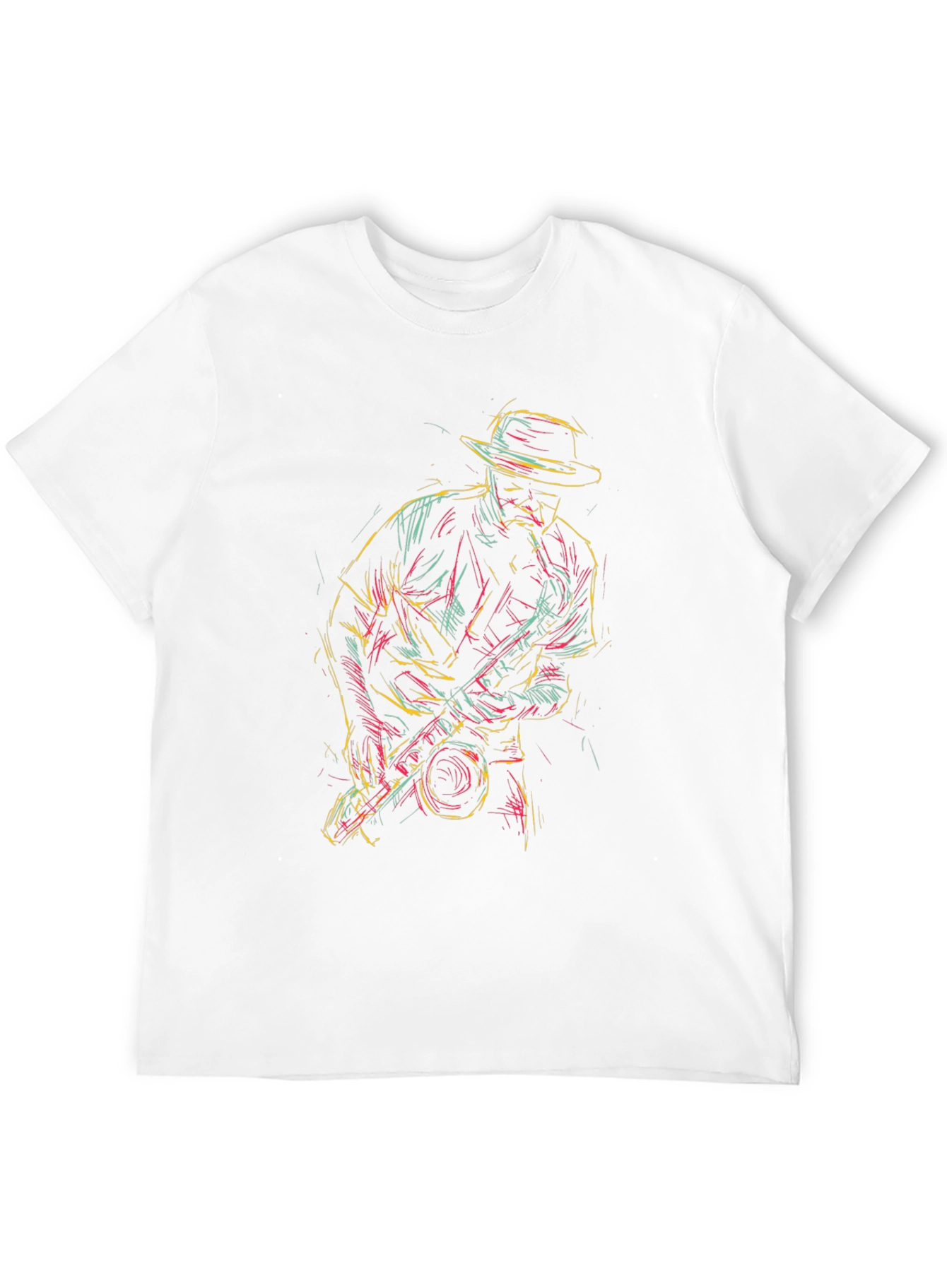 Black Cool Jazz Saxophone T-Shirt - Black Graphic Tee view 12