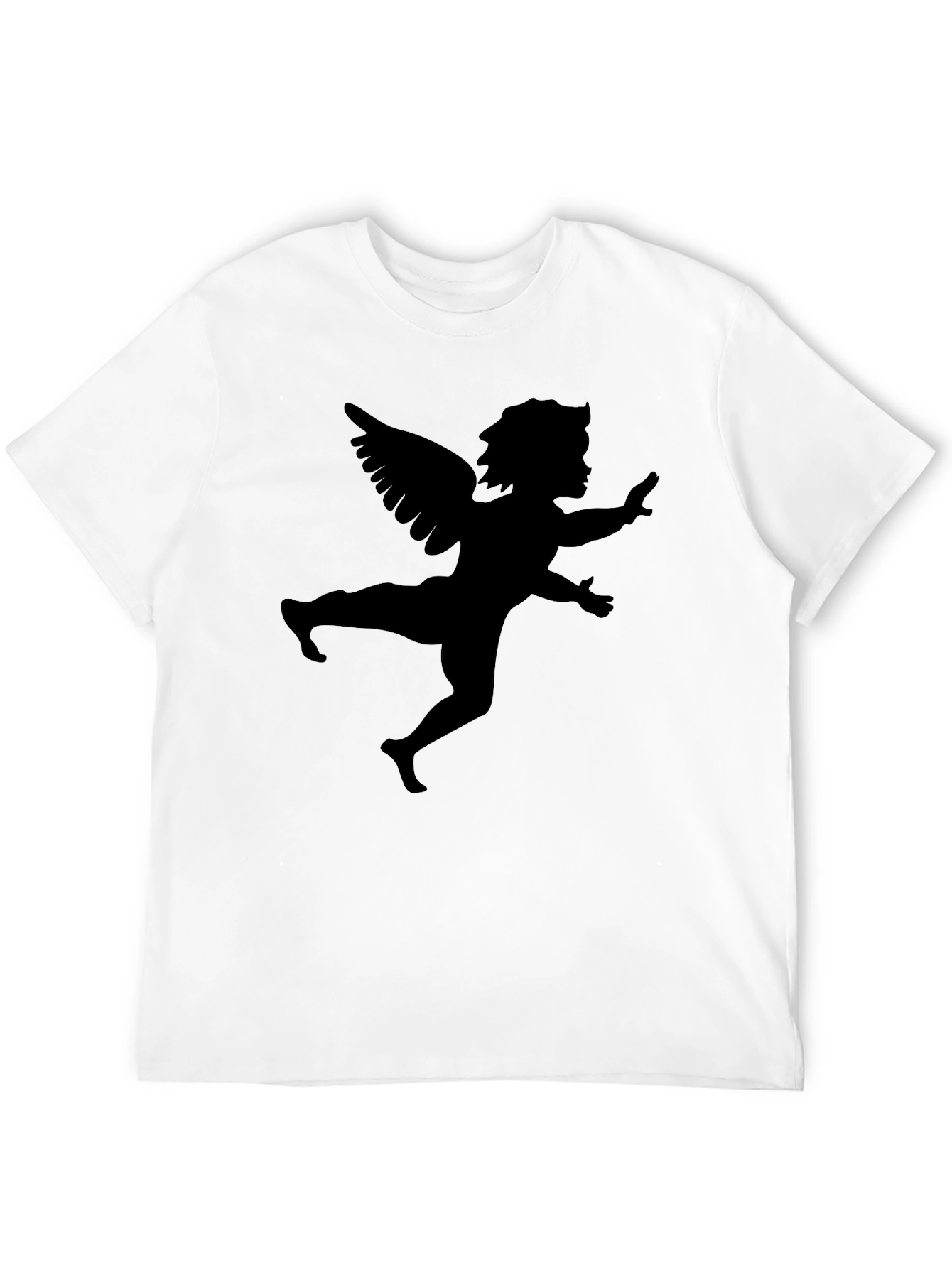 Black Angel Silhouette Graphic T-Shirt - Black view 12