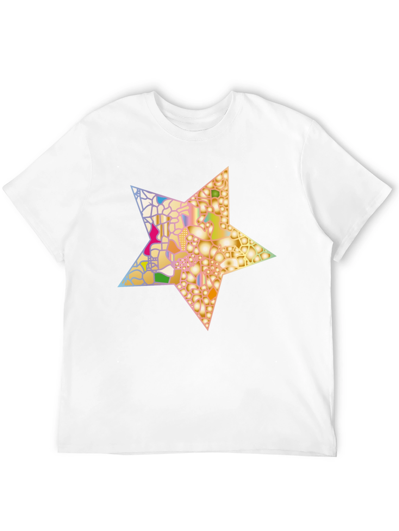 Black Abstract Star Graphic Tee - Stylish Men's Black T-Shirt view 12