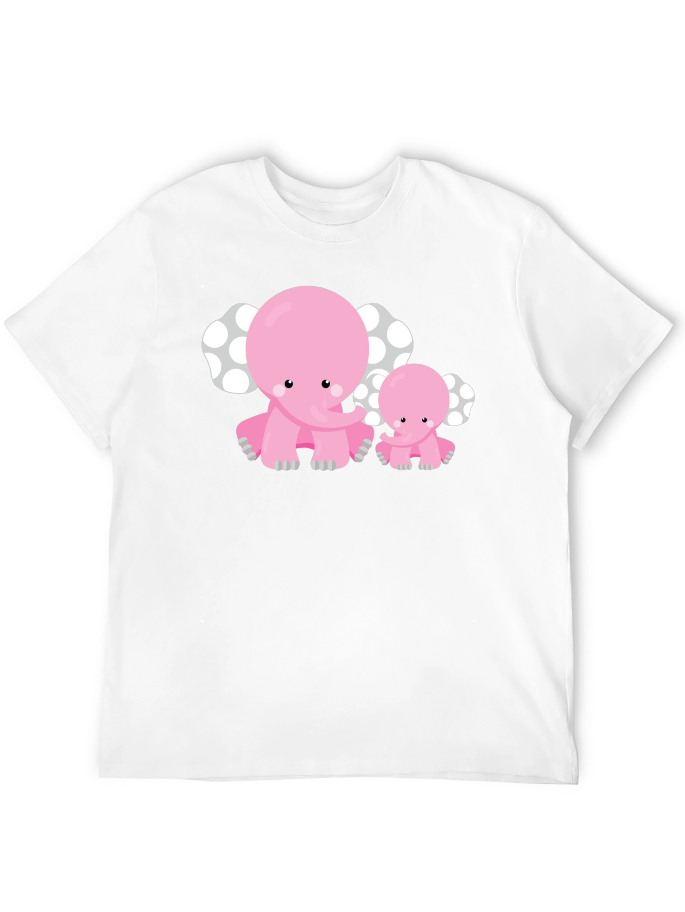 Black Cute Pink Elephant Graphic Tee view 12