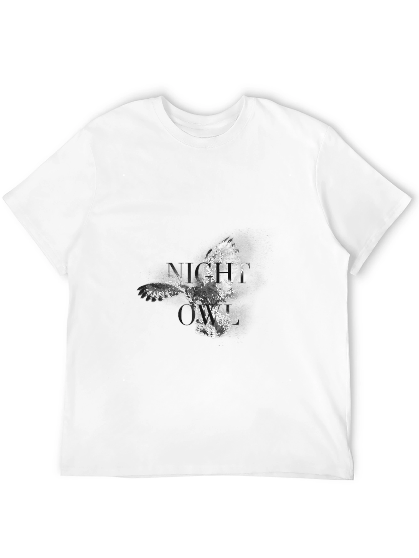 Black Night Owl Graphic Black T-Shirt view 12