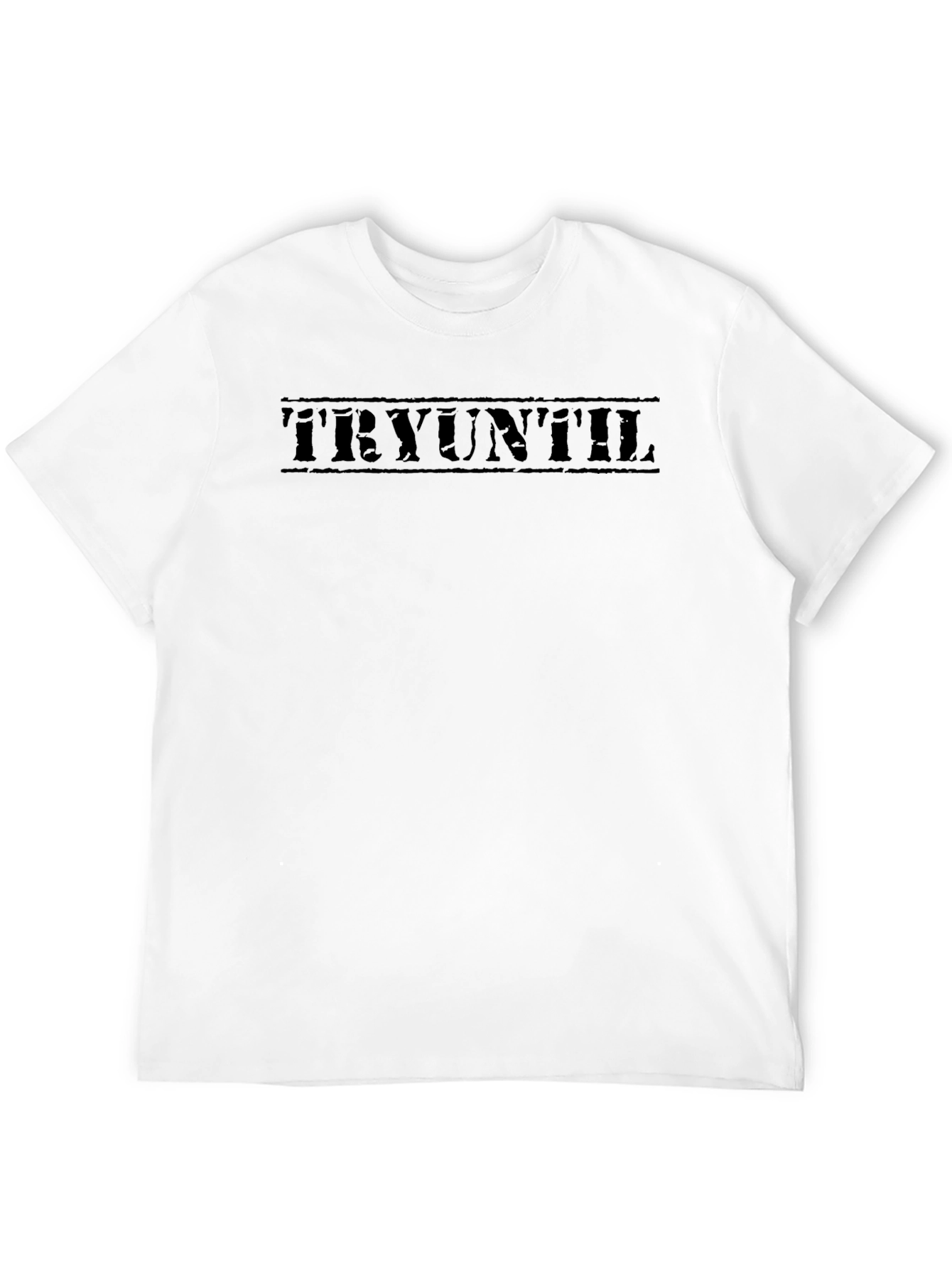 Black Tryuntil Graphic Tee - Men's Black Cotton T-Shirt view 12