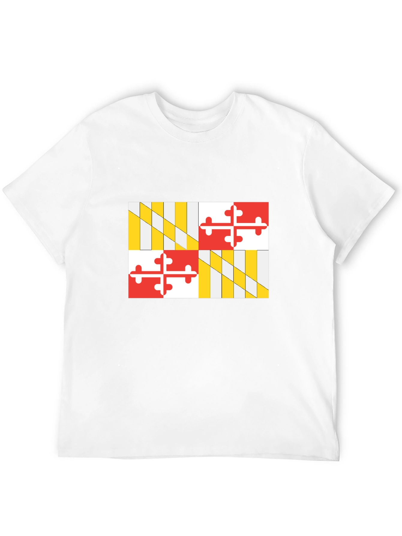 Black Maryland Flag T-Shirt, Black Cotton Tee view 12