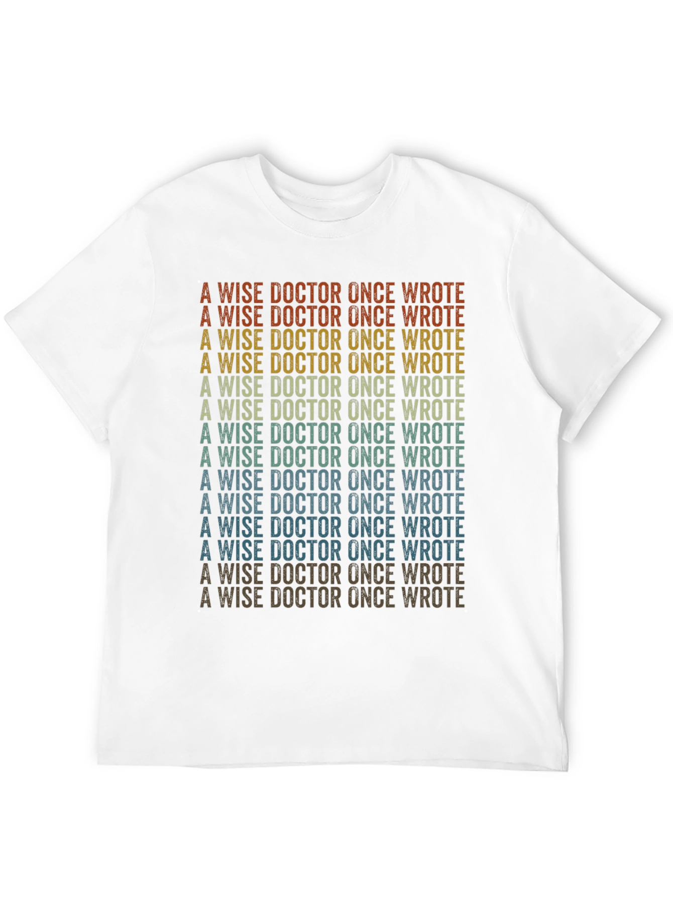 Black A Wise Doctor T-Shirt - Retro Repeated Text Design view 12
