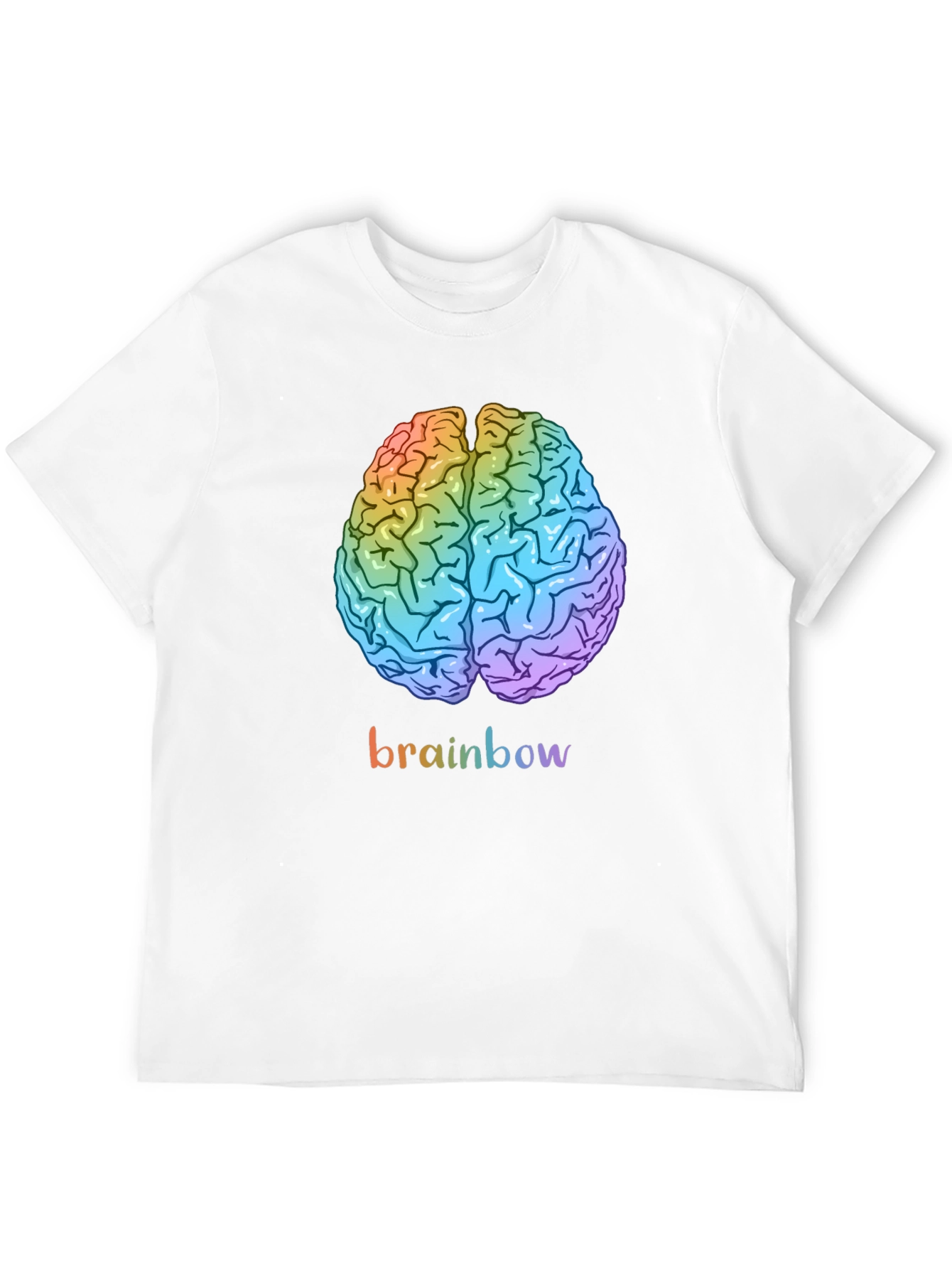Black Rainbow Brain Graphic Tee - Unisex Cotton T-Shirt view 12